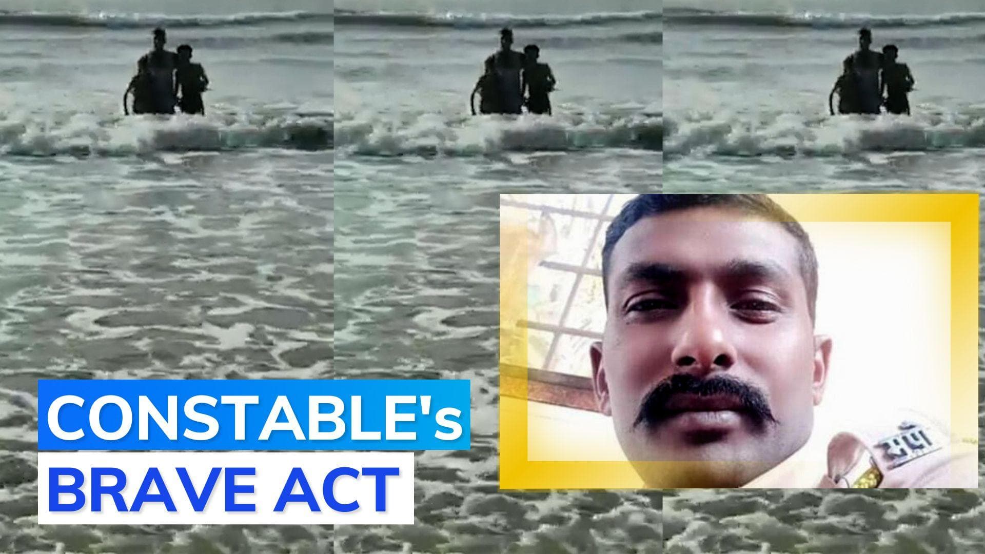 On cam: Mumbai cop saves two drowning kids at Juhu beach