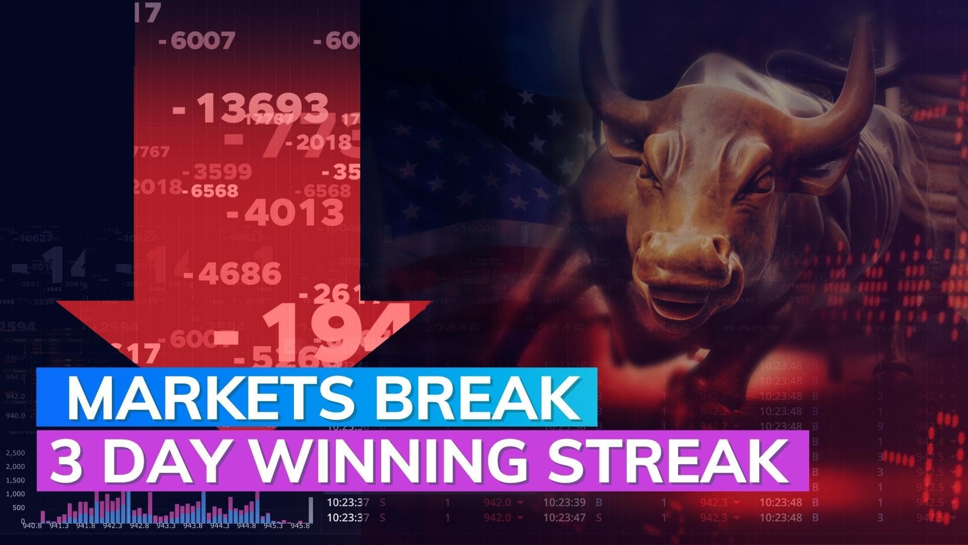 Market snaps 3-day winning run; Sensex falls 540 points