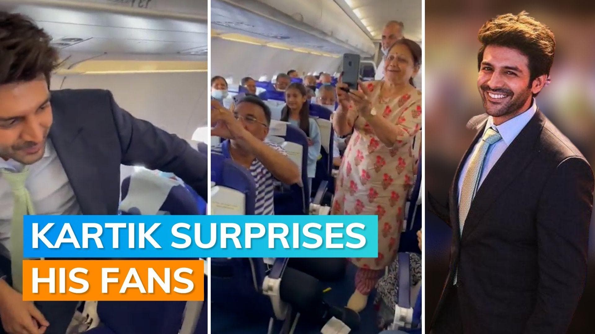 Kartik Aaryan travels economy, receives warm welcome from co-passengers in flight