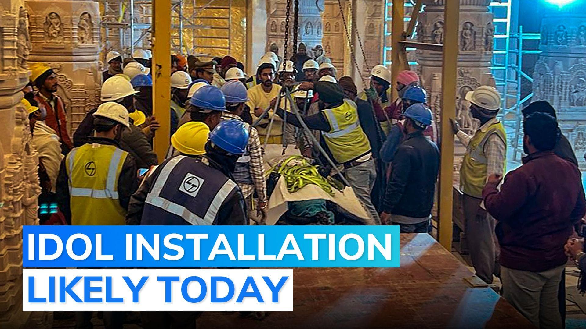 Ram Lalla idol brought inside temple's sanctum sanctorum in Ayodhya