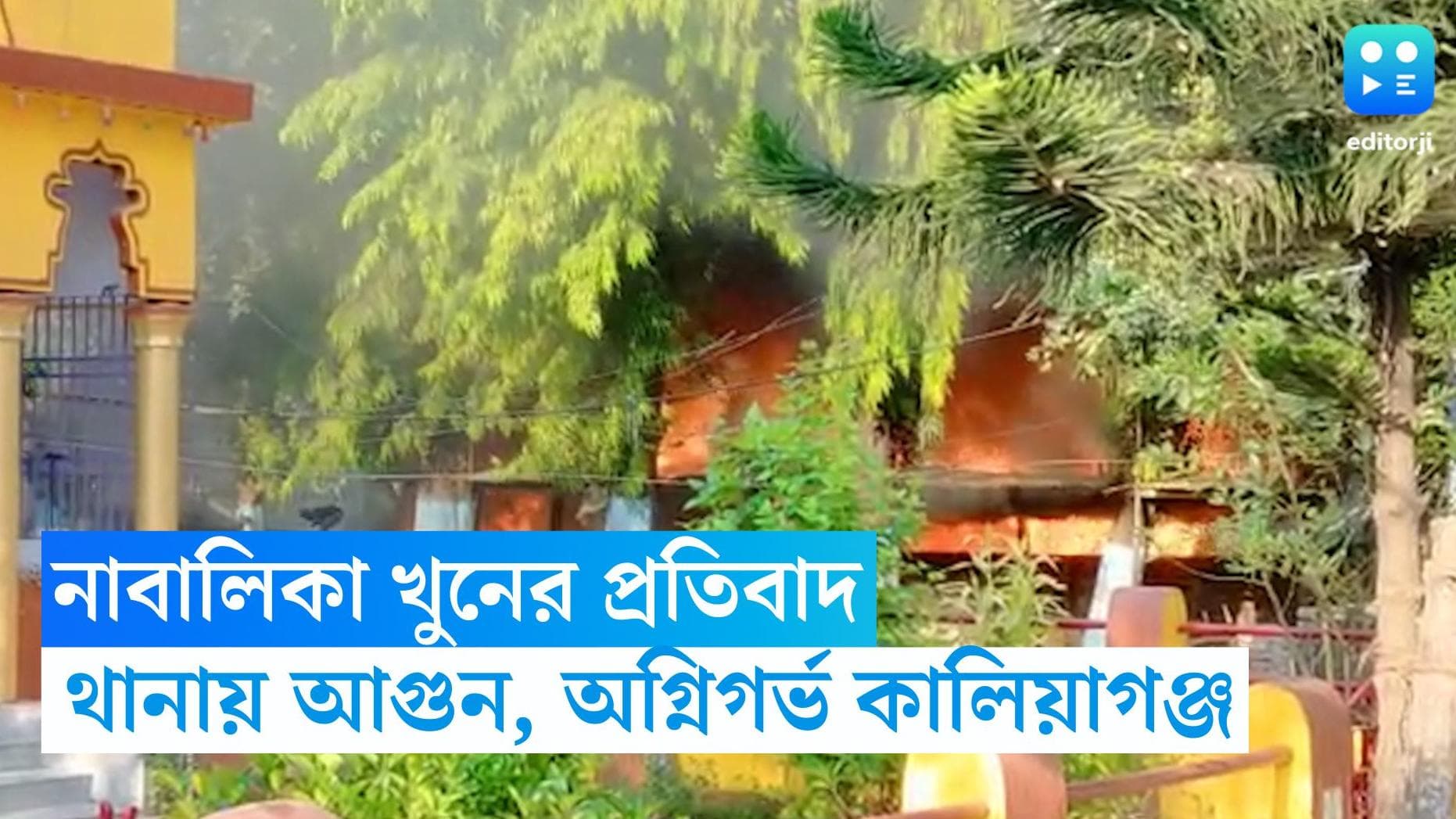 Kaliagunj Clash: নতুন করে উত্তাল কালিয়াগঞ্জ, পুলিশকে লক্ষ করে ইট-বোতল, থানায় আগুন জনতার