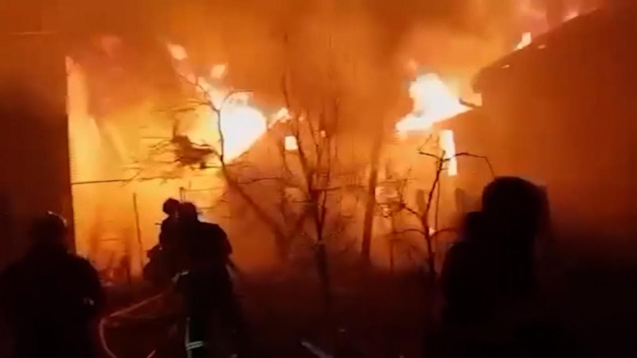 Ukraine War: Video shows Russian air strike on residential building in Zhytomyr