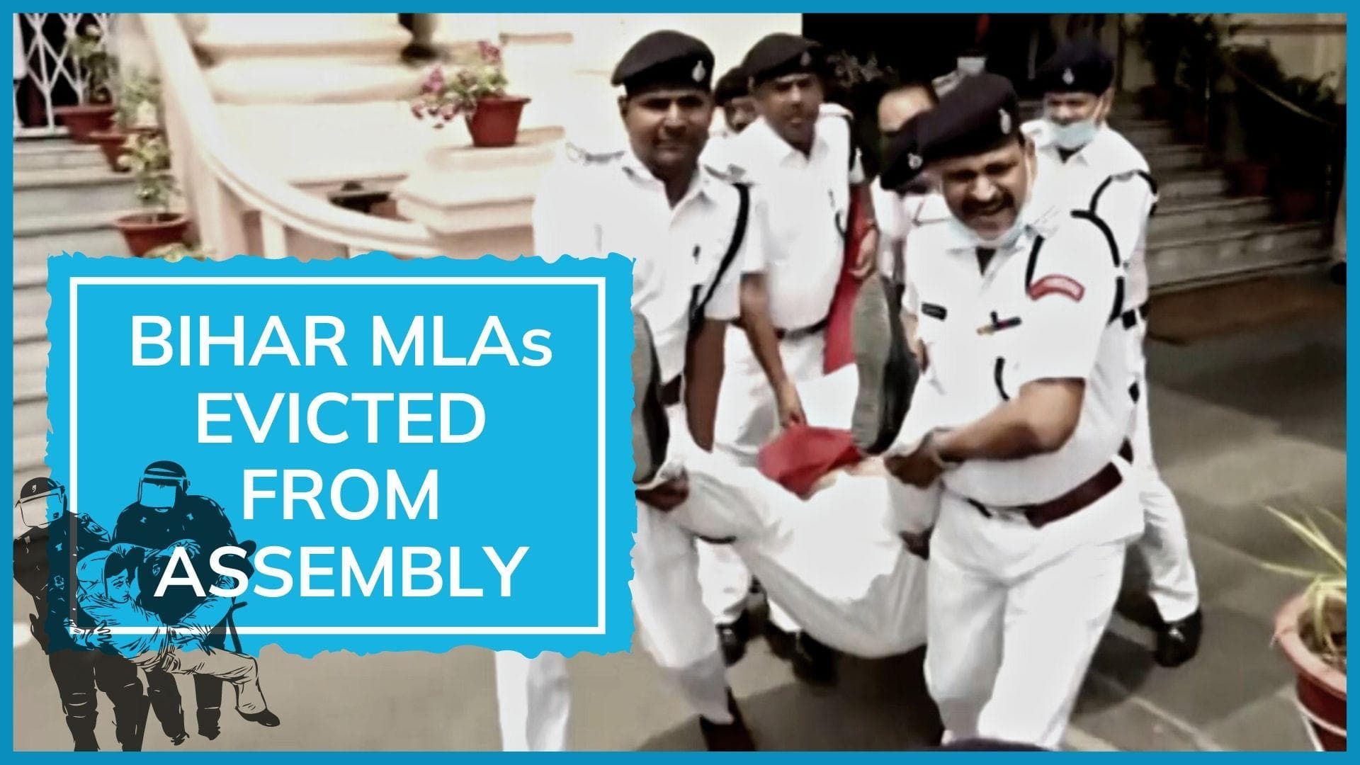 Watch: MLAs carried out of Bihar Assembly by marshals amid disruption over law & order issue