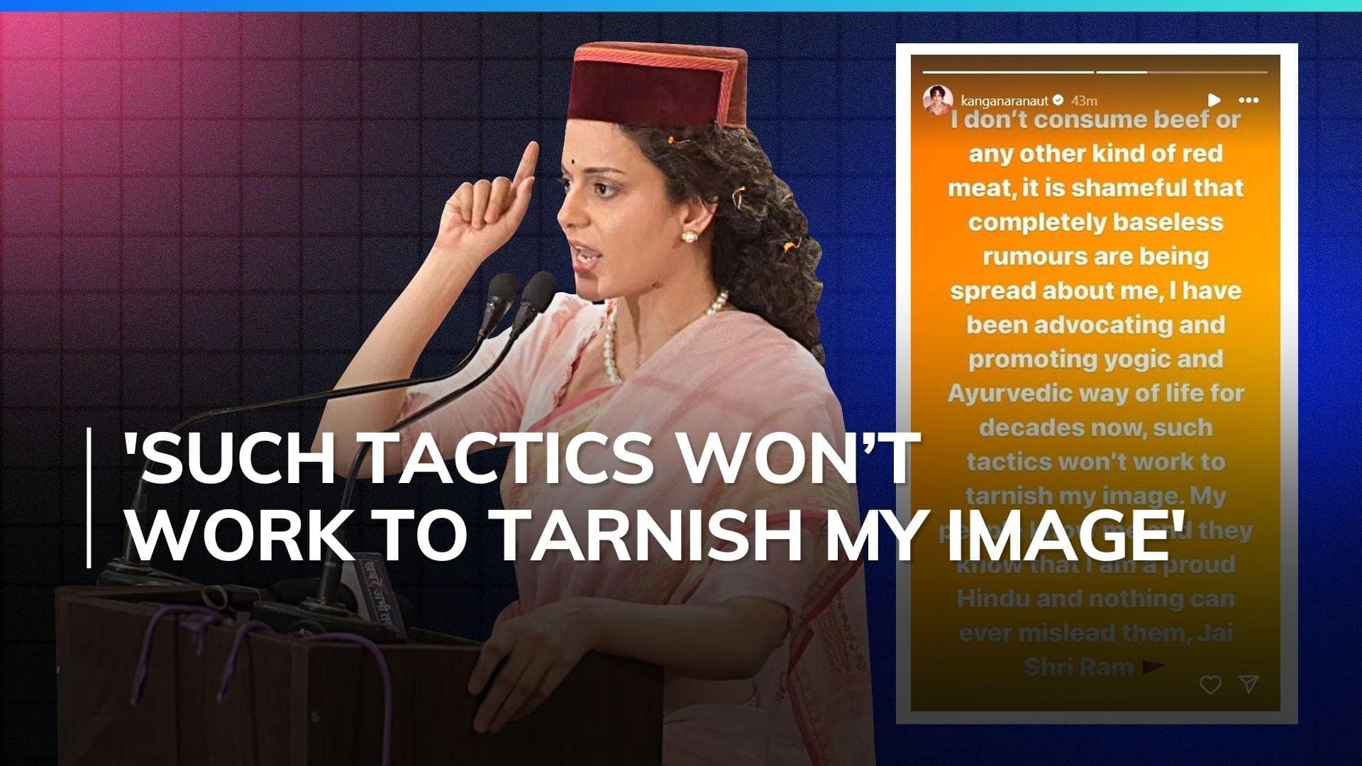 Kangana Ranaut refutes 'shameful, baseless’ rumours of eating beef, says she’s a ‘proud Hindu'