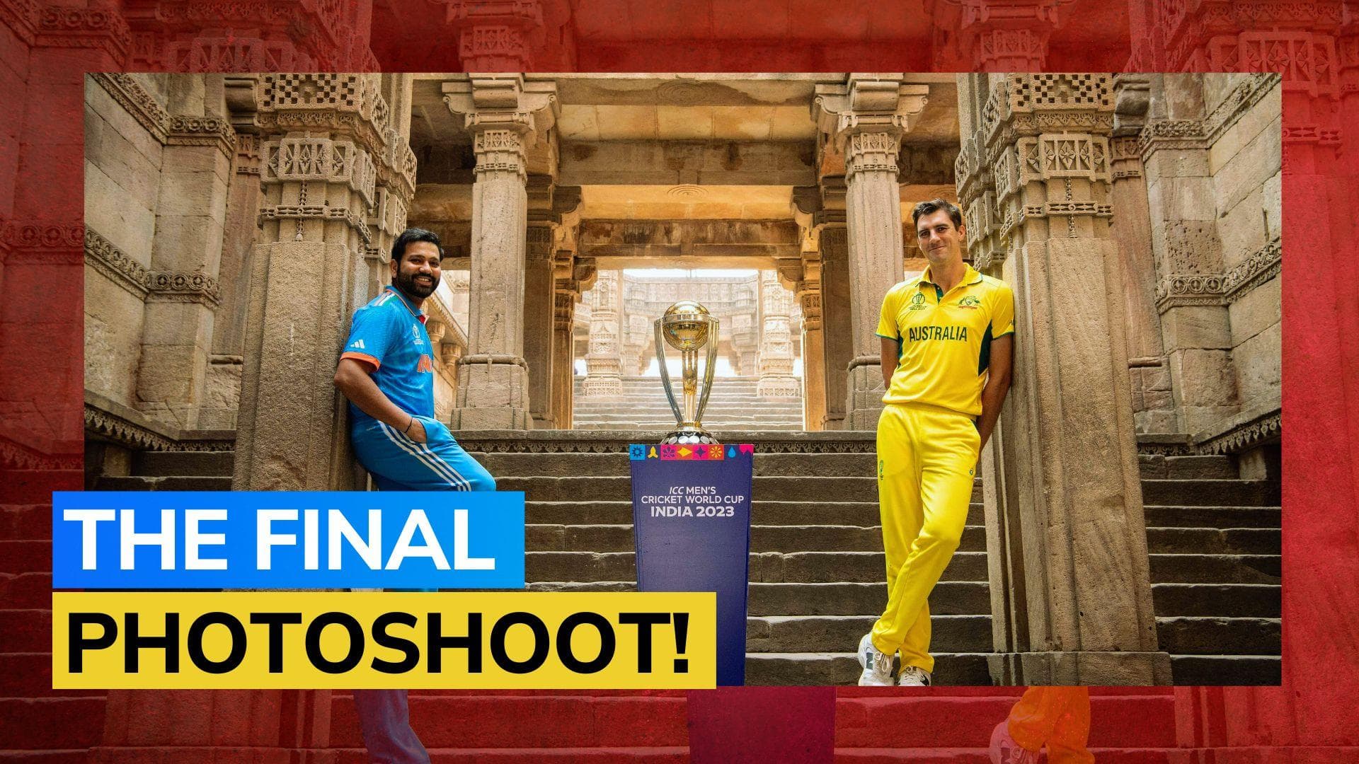 In Pictures! Rohit Sharma and Pat Cummins pose with Cricket World Cup trophy | India vs Australia final