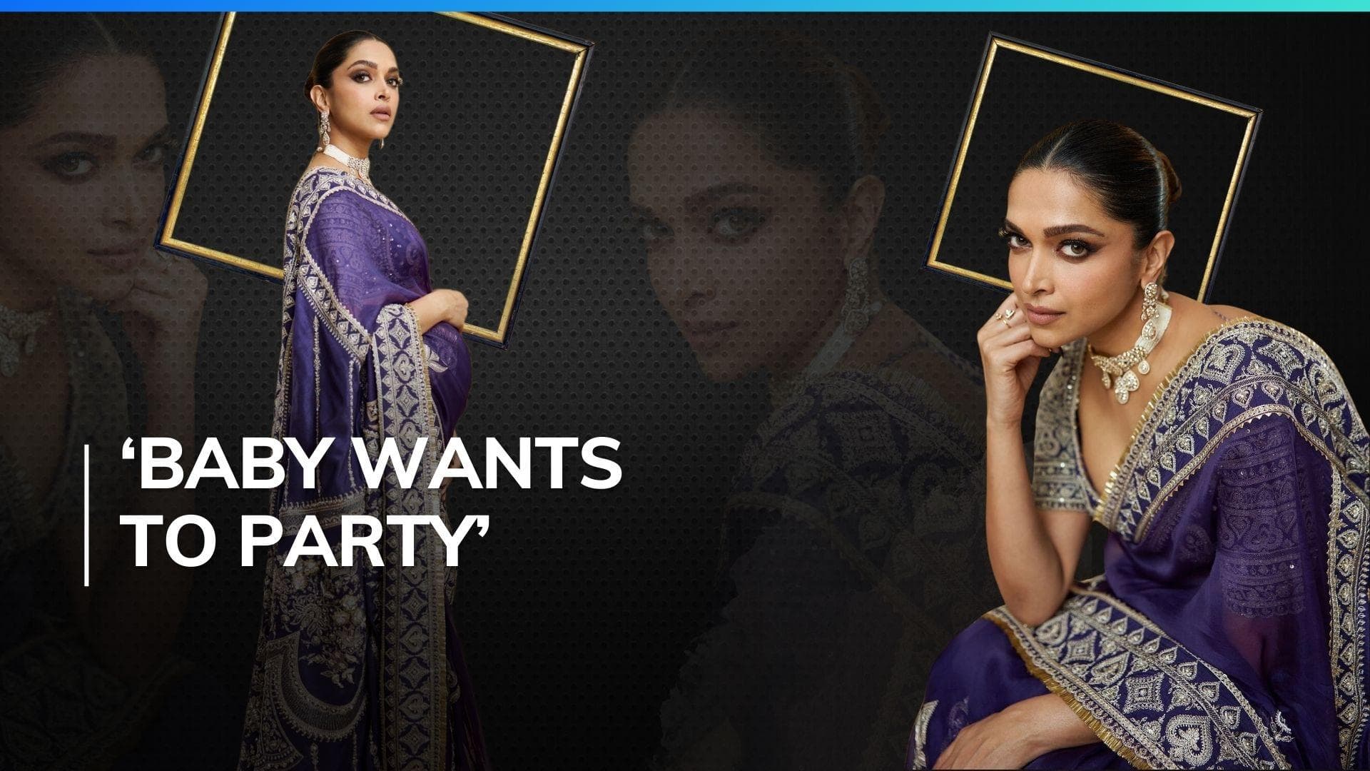 Deepika Padukone flaunts baby bump in purple saree, Ranveer Singh calls her his ‘birthday gift’  