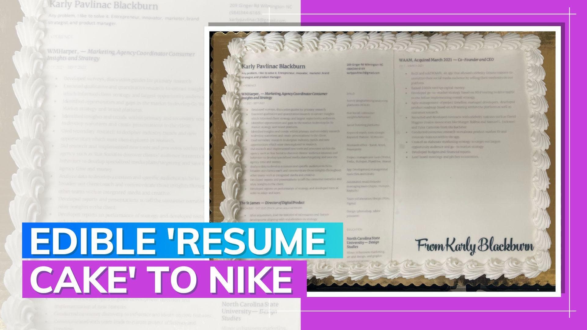Resume on cake! This woman sends the most creative resume to Nike