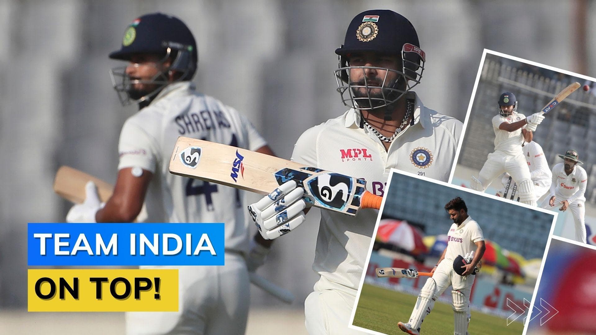 IND vs BAN Day 2: Pant & Iyer save the day as Bangladesh trail India by 80 runs