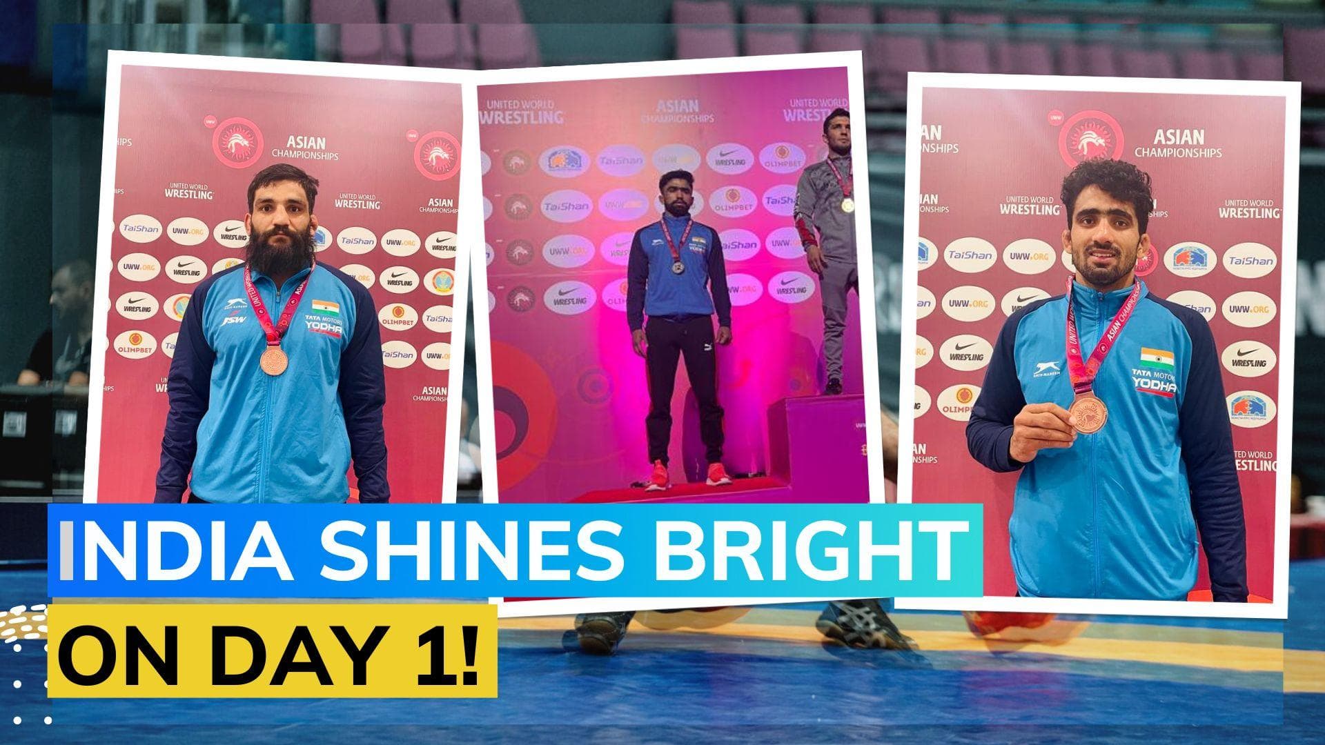 Asian Wrestling Championships: Glory for India on day 1 as grapplers secure three medals 