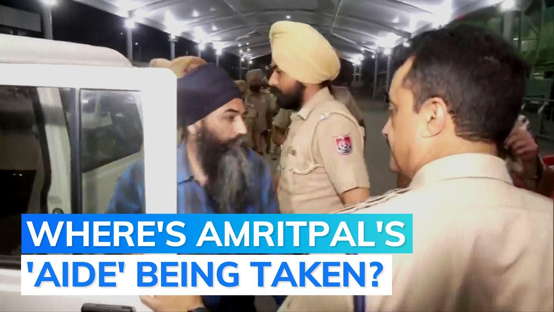 Amritpal hunt: Papalpreet Singh taken to Amritsar airport by cops | Watch
