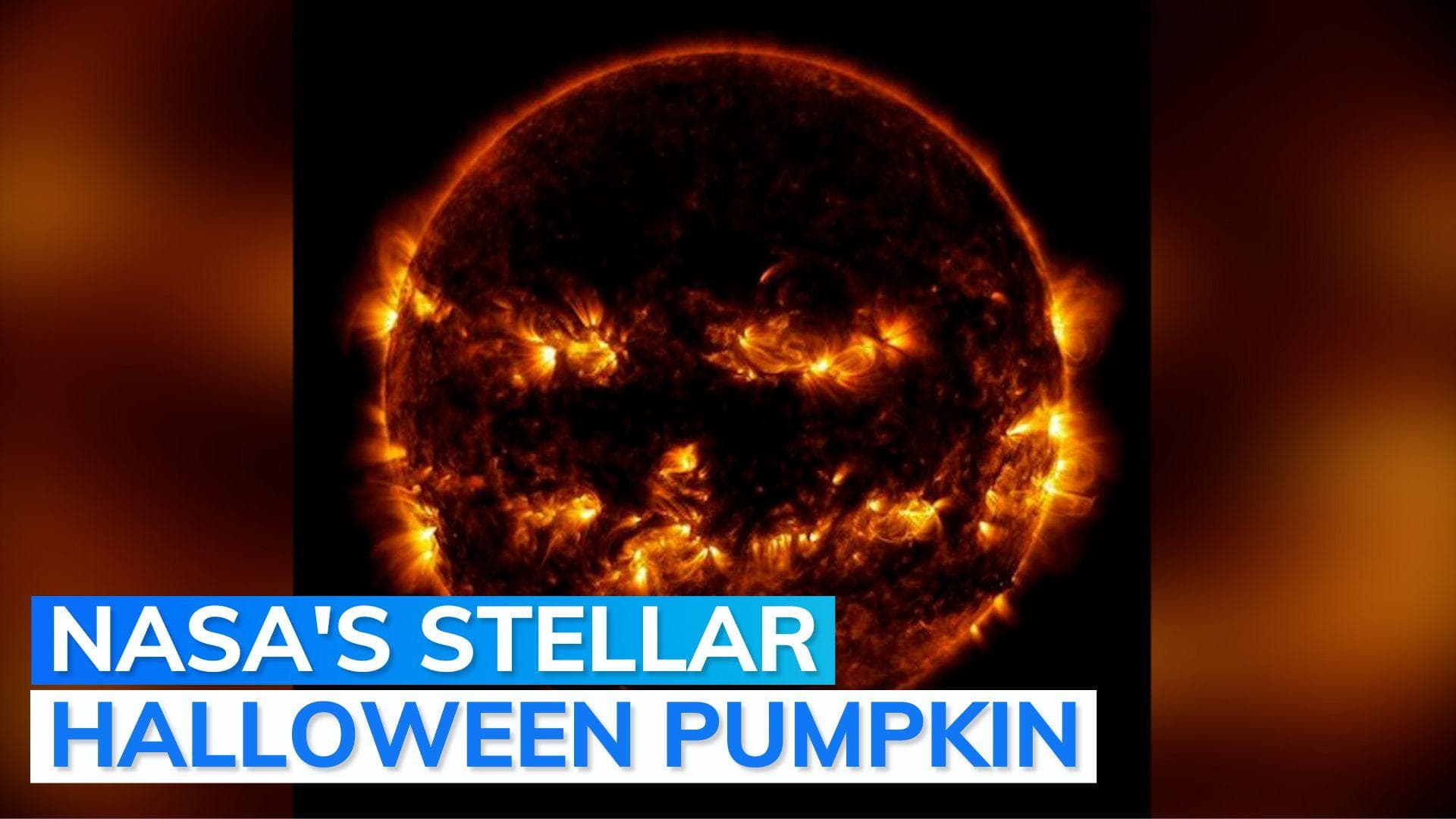 NASA's Halloween 'treat': Image of Sun 'grinning' like jack-o-lantern pumpkin. Watch how it was captured