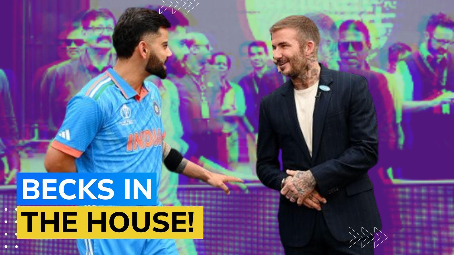 David Beckham meets Sachin Tendulkar, Virat Kohli before IND vs NZ semifinal | Cricket World Cup