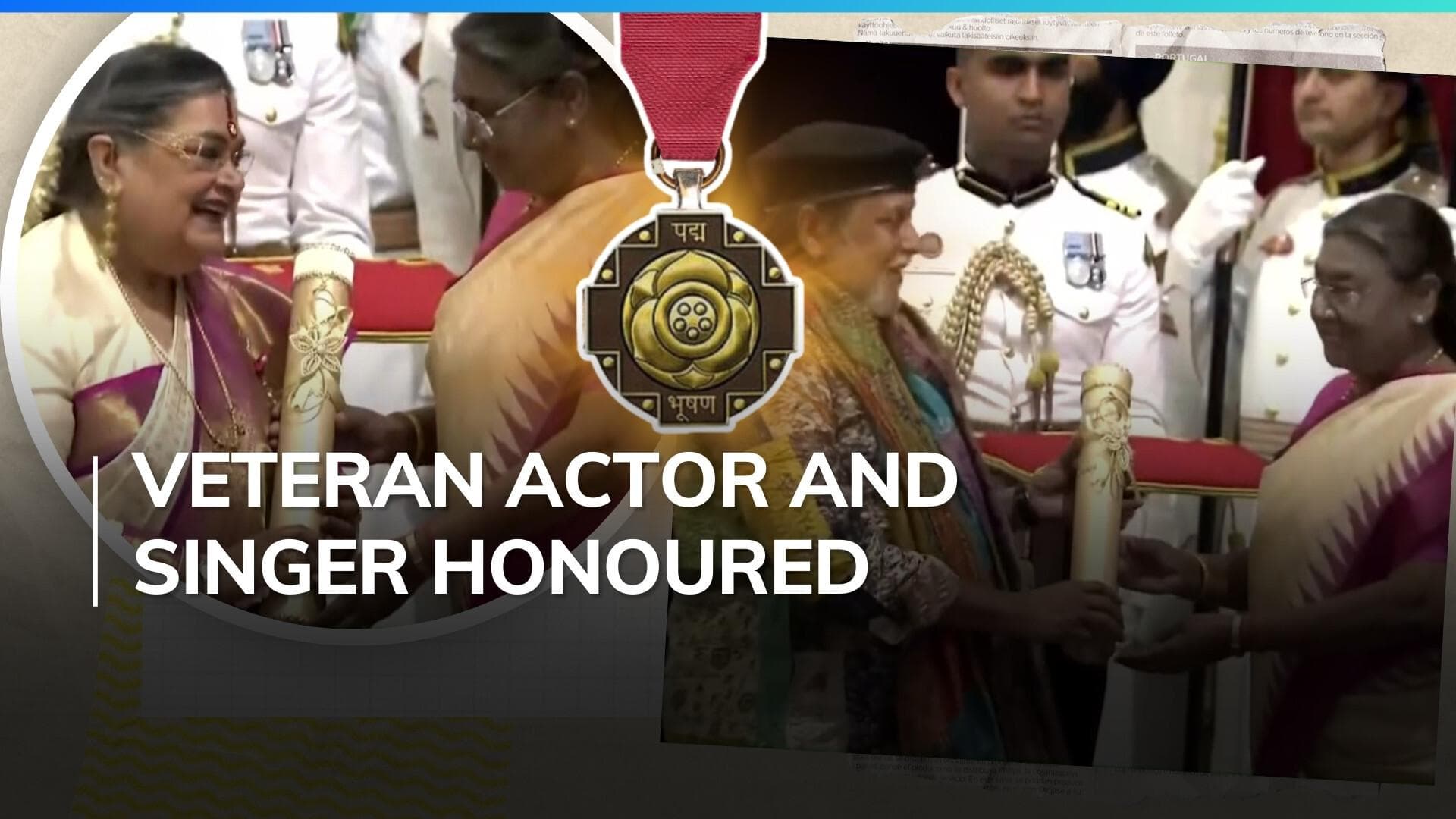 Mithun Chakraborty and Usha Uthup conferred with Padma Bhushan | Watch 