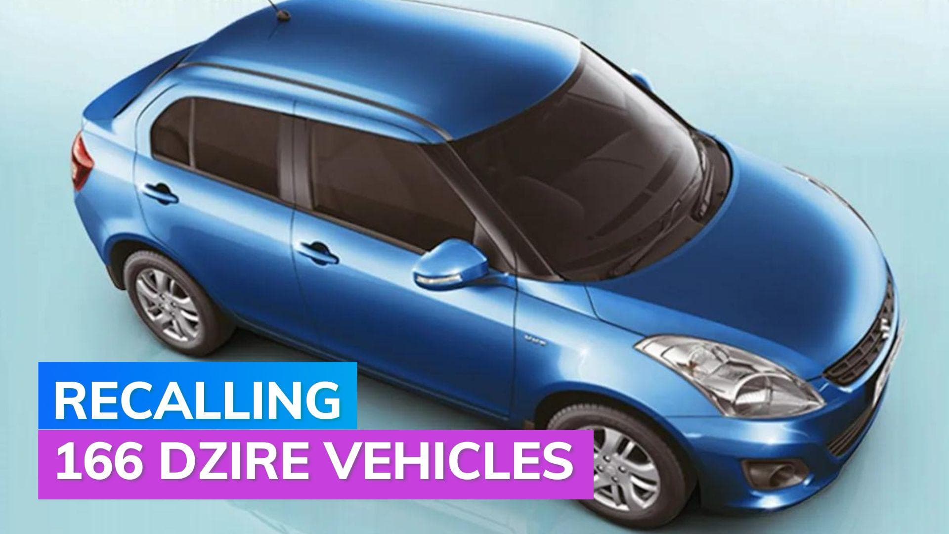 Maruti announces yet another recall, this time the Dzire