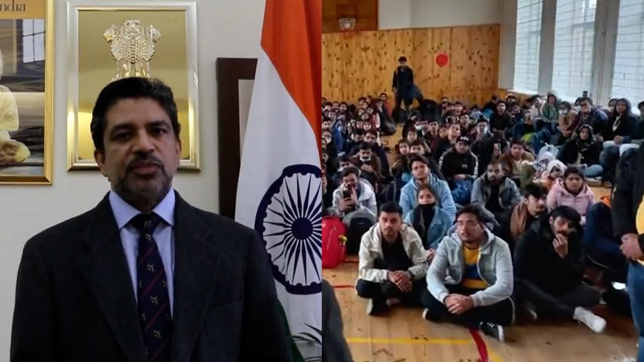 Watch: 200 Indian students in Ukraine assemble near Kyiv embassy; ambassador says 'anxious day'