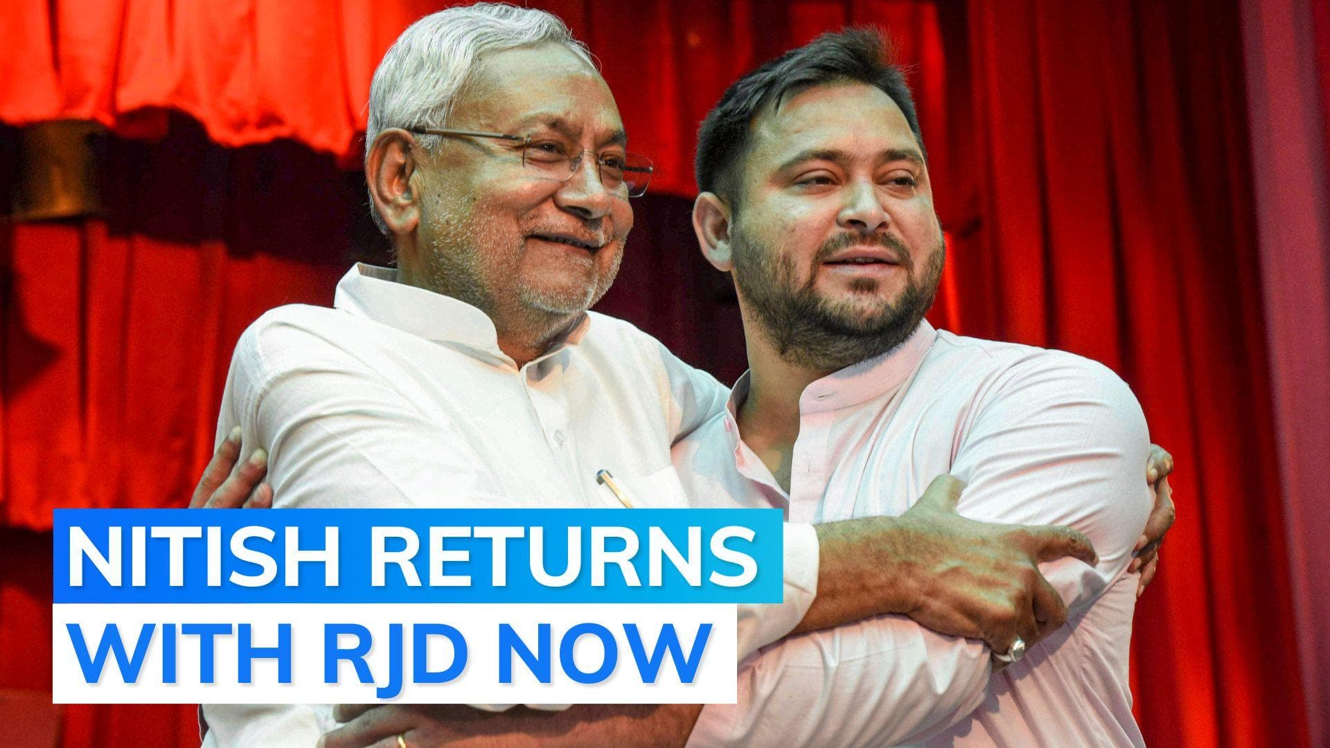 Nitish Kumar takes oath as Bihar CM, Tejashwi as his deputy