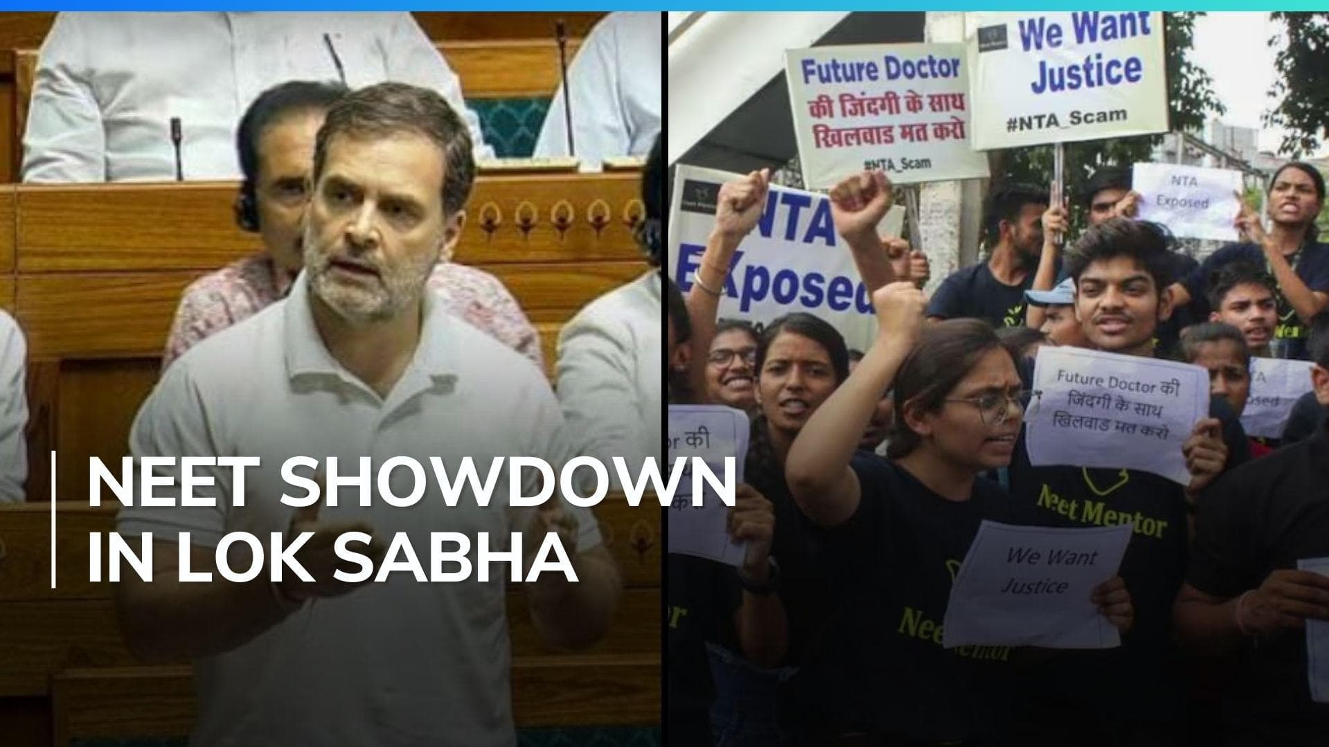 Lok Sabha adjourned for the day amid opposition uproar over NEET