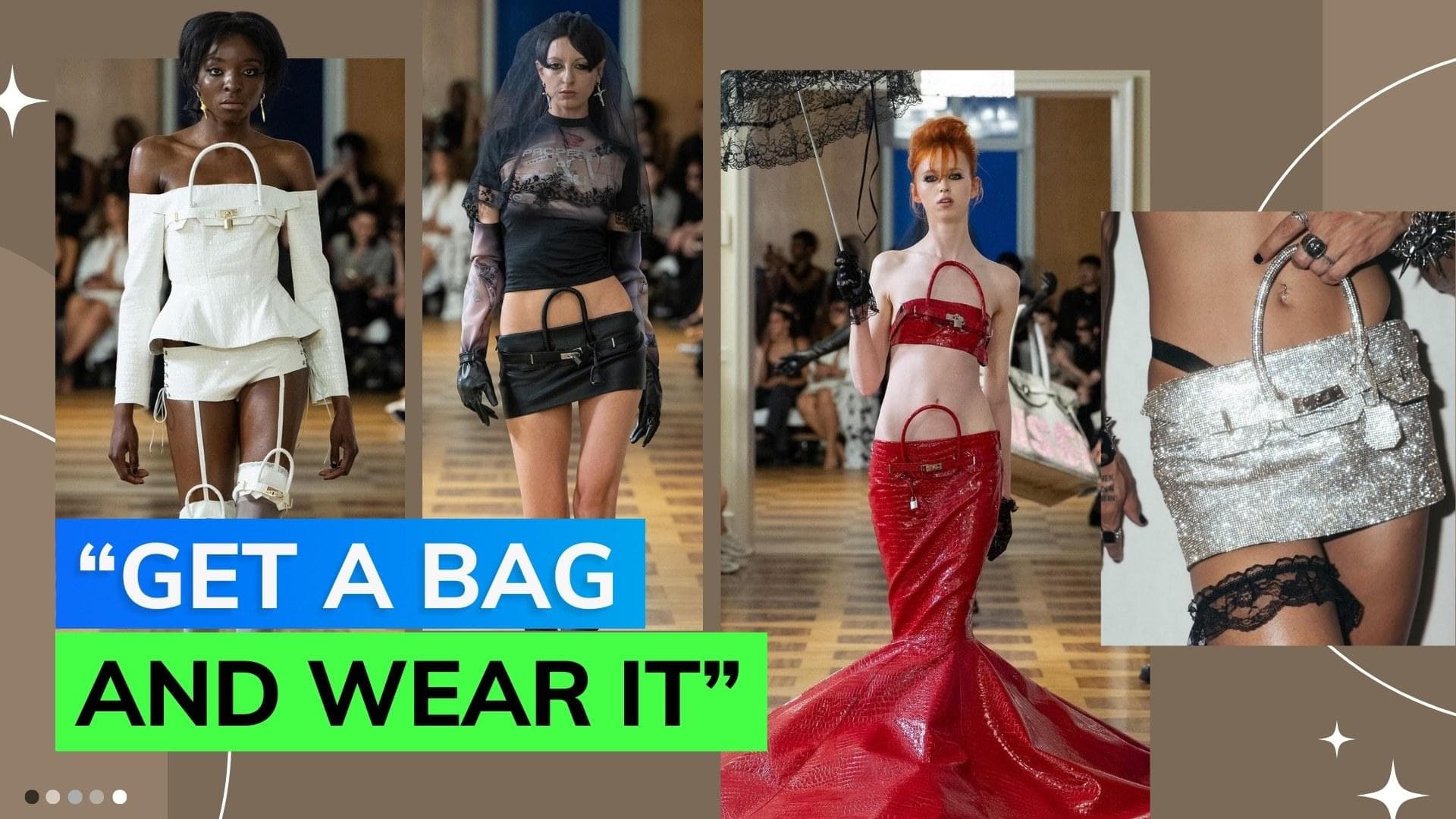 Models wear Birkin bag as skirts, tops and dresses at Berlin Fashion Week, watch here! 