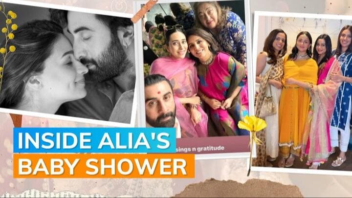 Alia Bhatt's baby shower: Actor glows in yellow outfit; poses with Shaheen Bhatt & Riddhima Kapoor Sahni