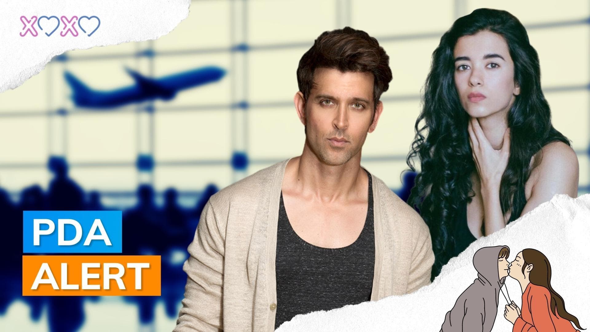 Hrithik Roshan gets a kiss from Saba Azad at the airport as she drops him off: Watch
