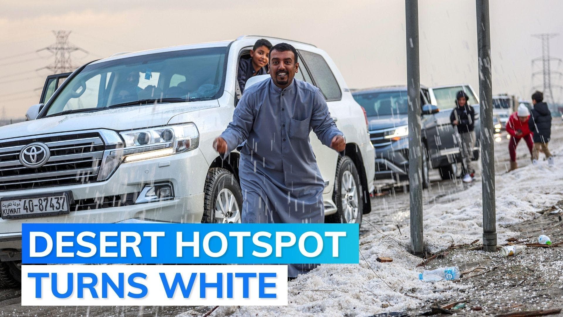 Kuwait hit by hail storm due to rare weather event, delights citizens