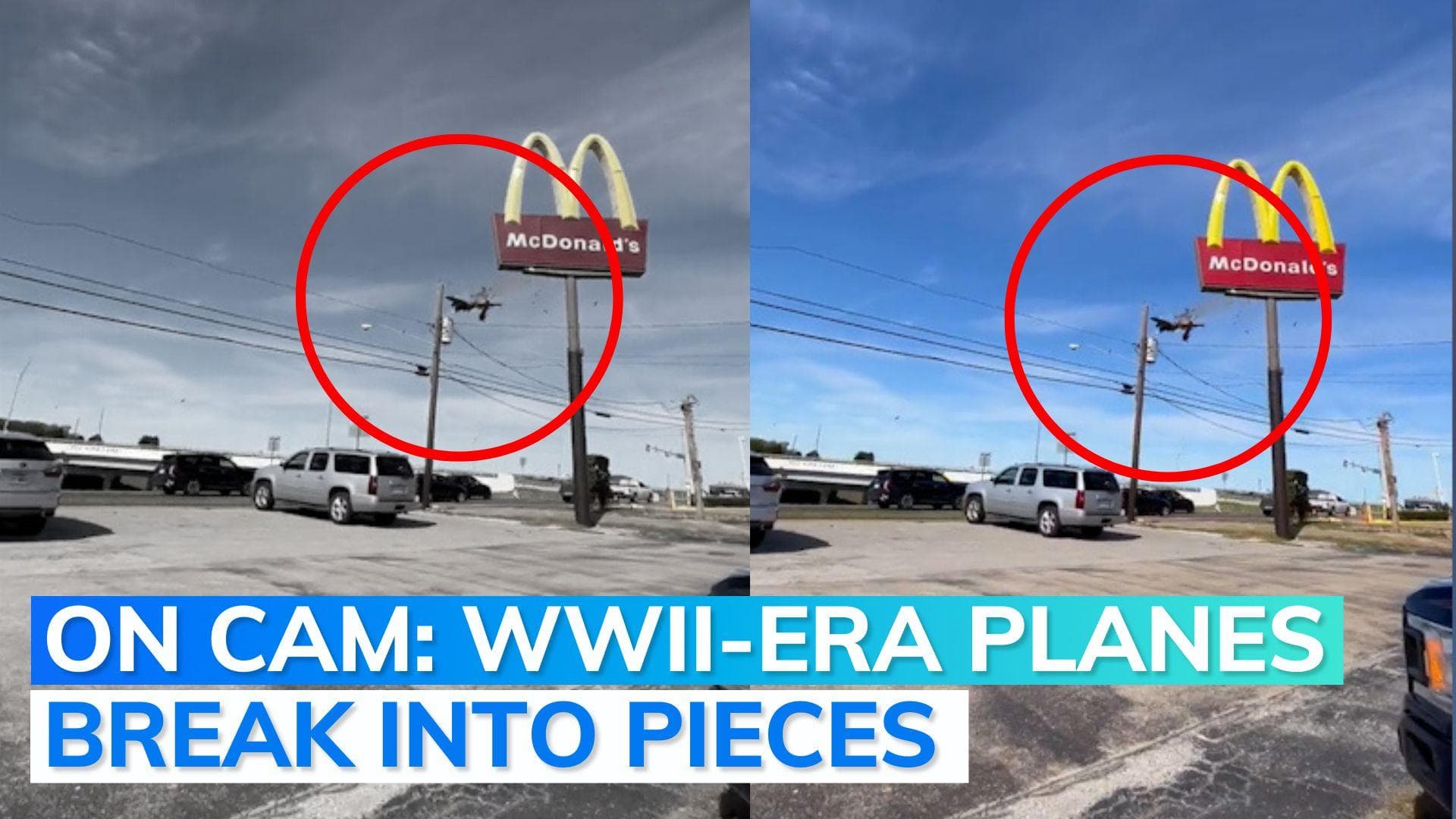 Watch: B-17 Bomber collides with another plane mid-air during air show in Texas