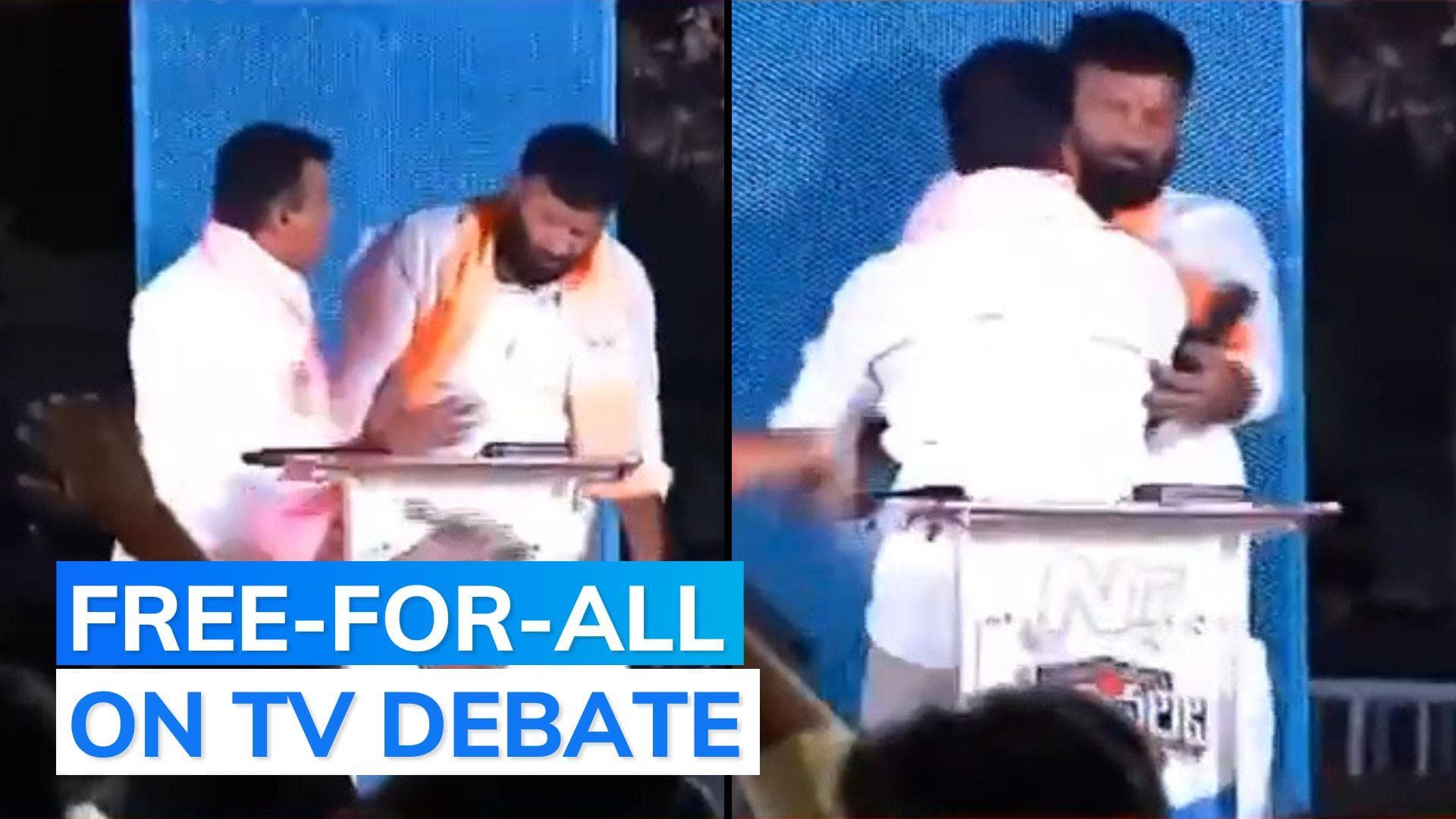 Video: BRS MLA assaults BJP leader during live TV debate