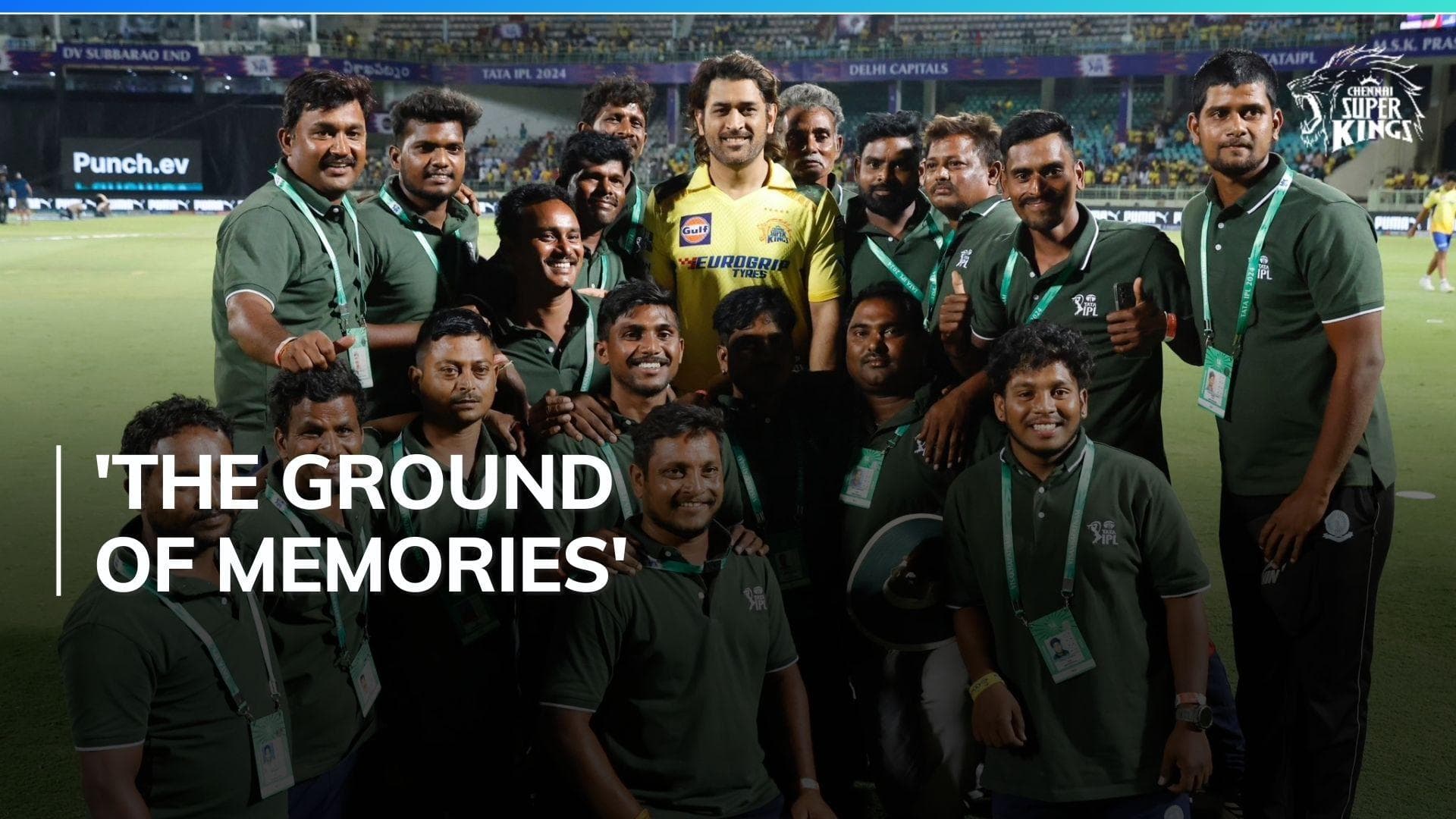Watch! Vizag groundstaff run to take picture with MS Dhoni after DC vs CSK game in IPL 2024
