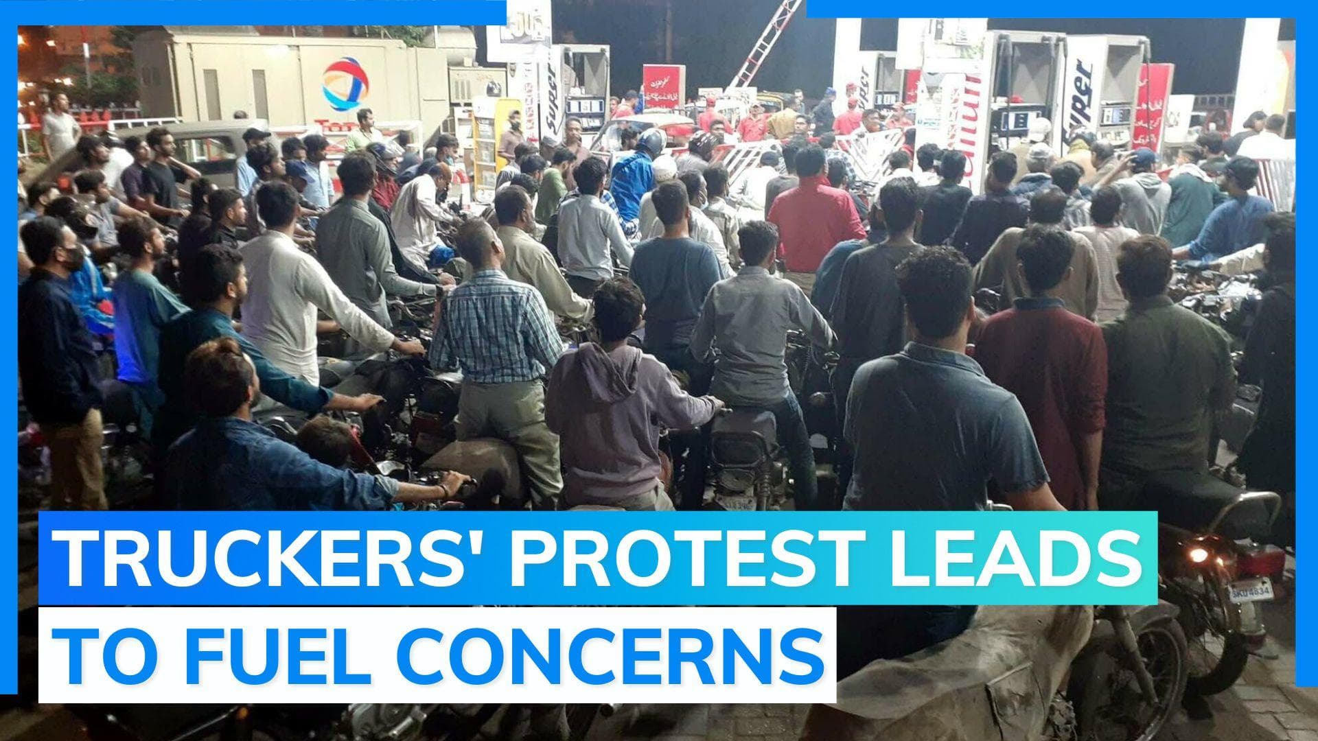 Fuel shortage fear due to truck drivers' protest, long queues at petrol pumps