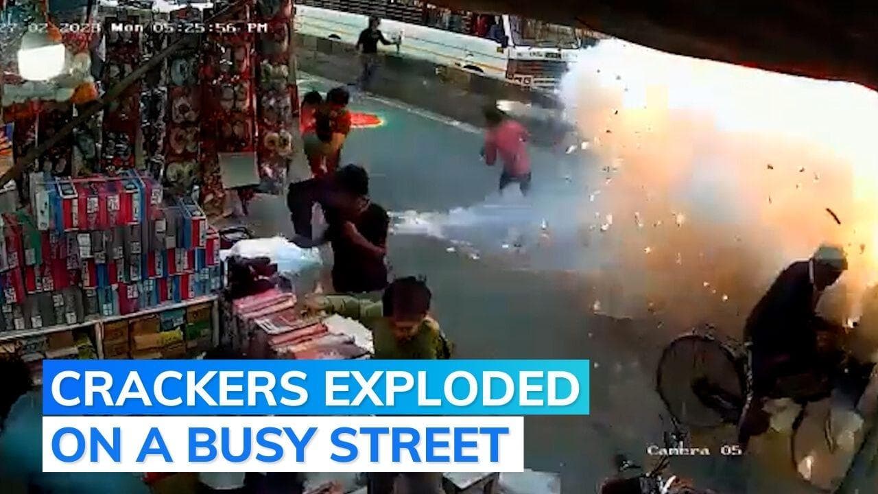 On camera: Man dies in Greater Noida after vehicle carrying firecrackers catches fire