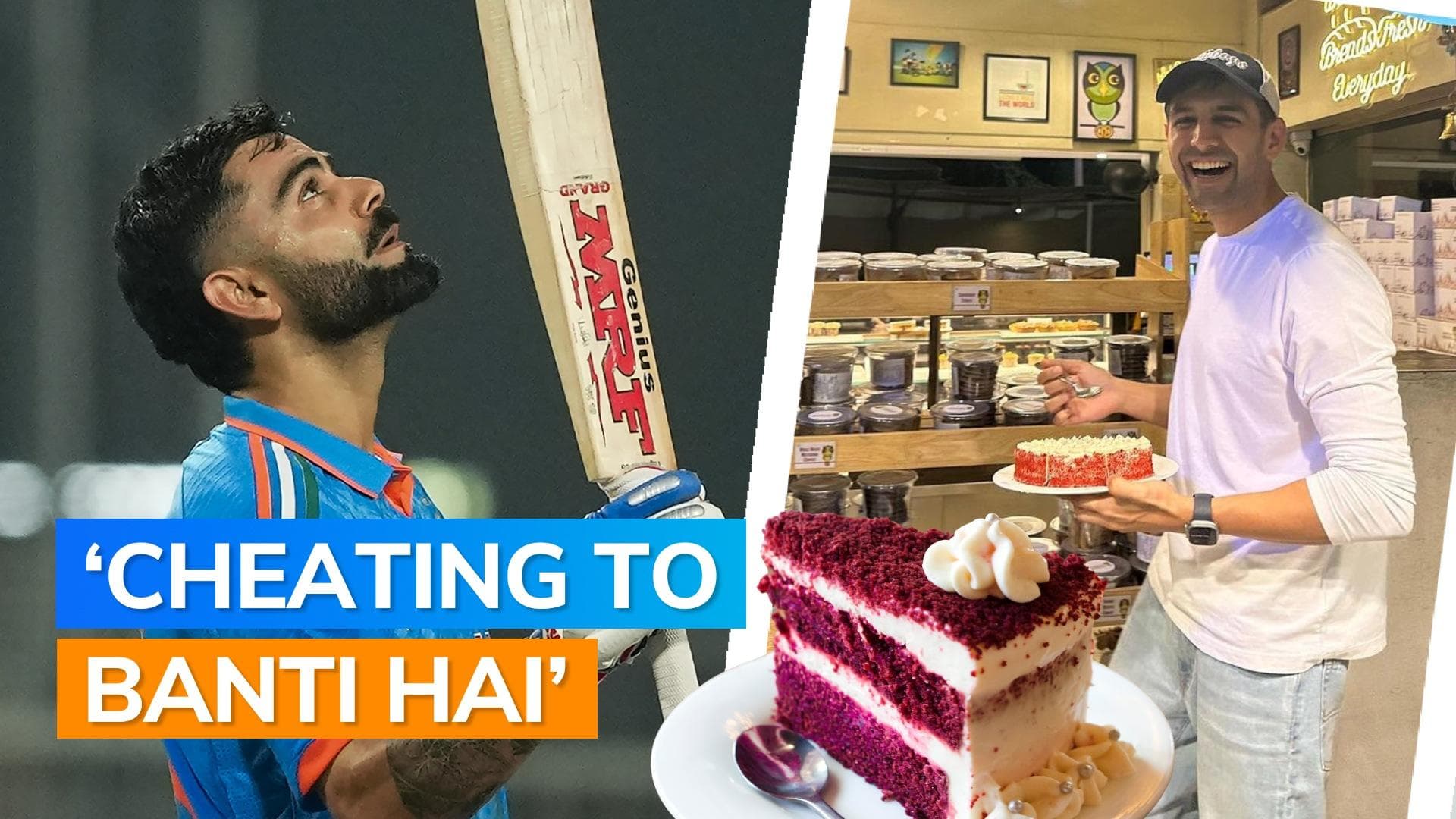 Kartik Aaryan celebrates Virat Kohli’s 49th century by binging on red velvet cake; see pic