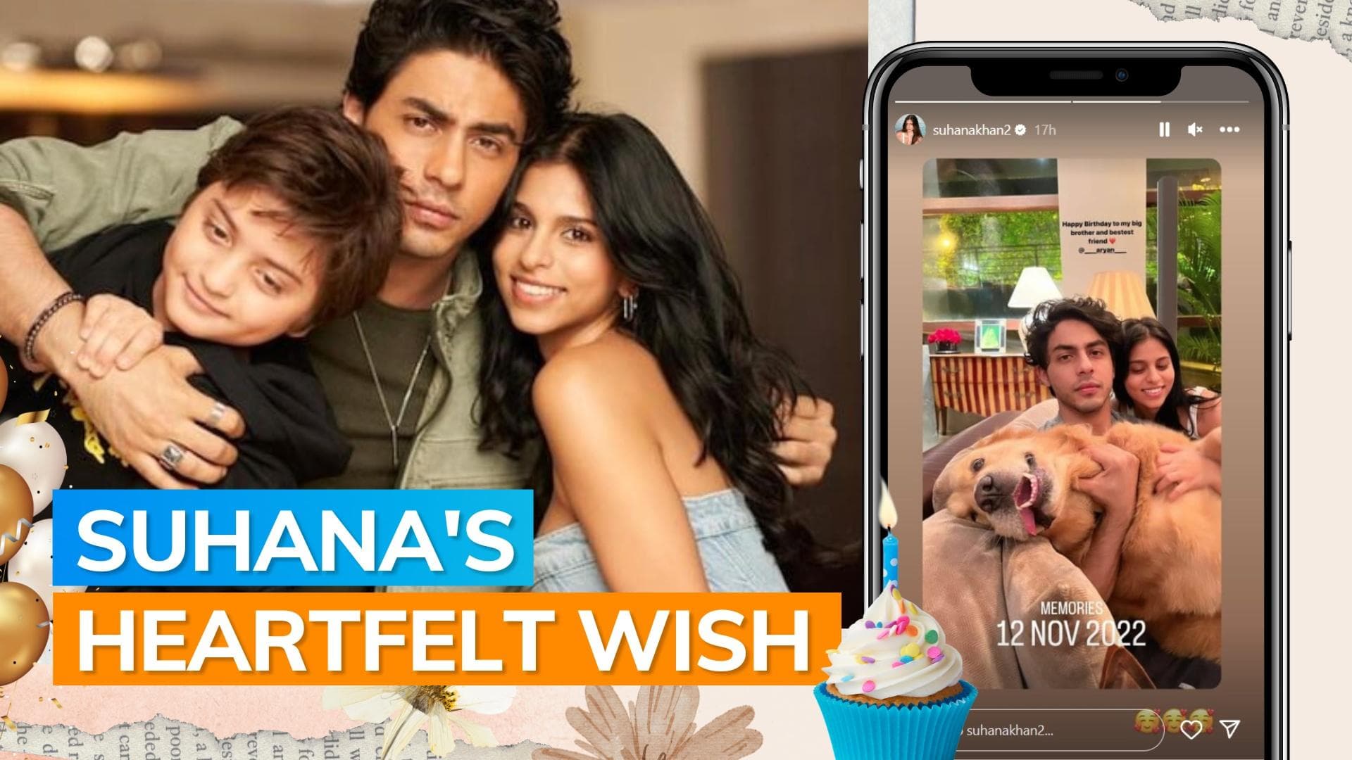 Happy birthday, Aryan Khan Suhana Khan drops cute picture to wish her 'big brother and bestest friend'