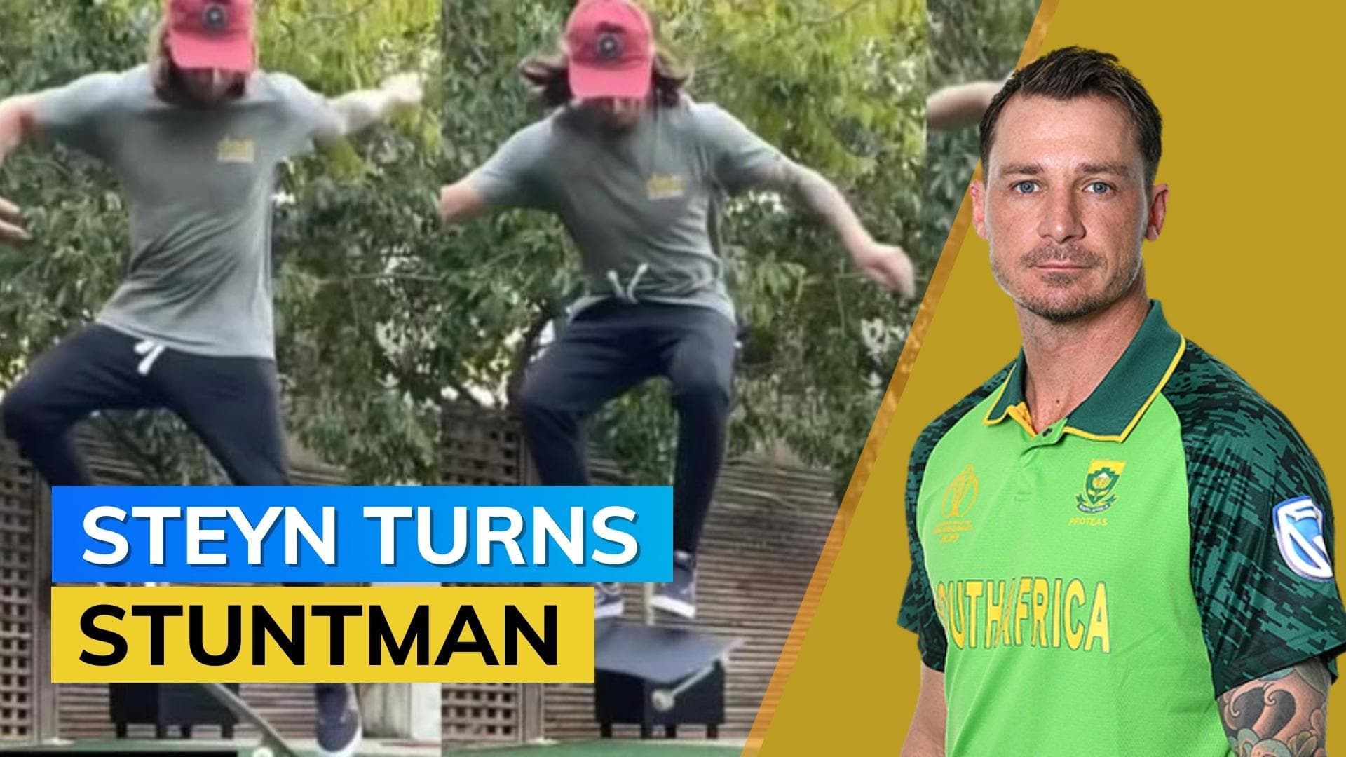 WATCH: South African legend Dale Steyn's acrobatic stunt on a skateboard