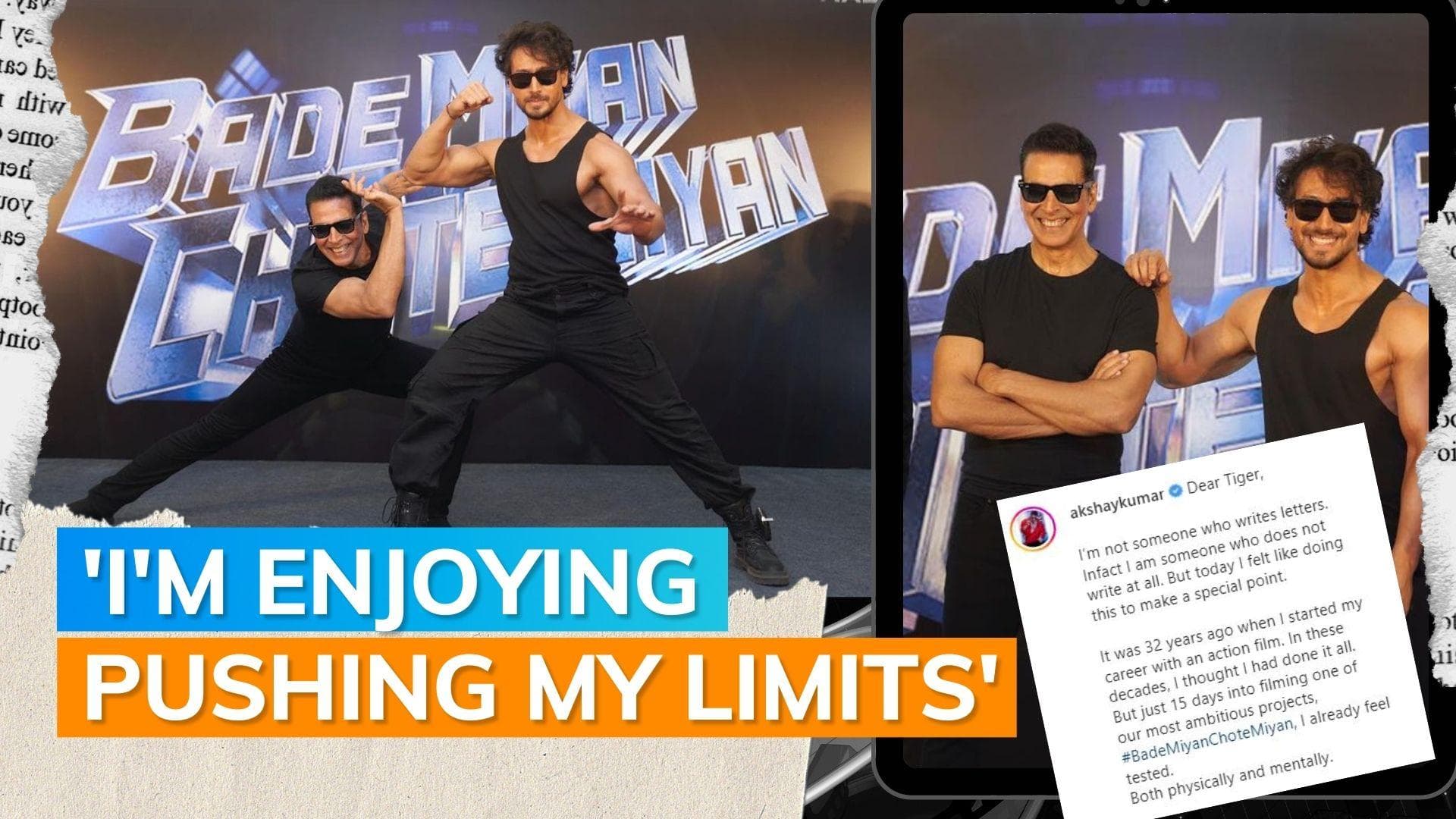 Akshay Kumar writes a heartfelt note for Tiger Shroff, says he pushed him out of his comfort zone