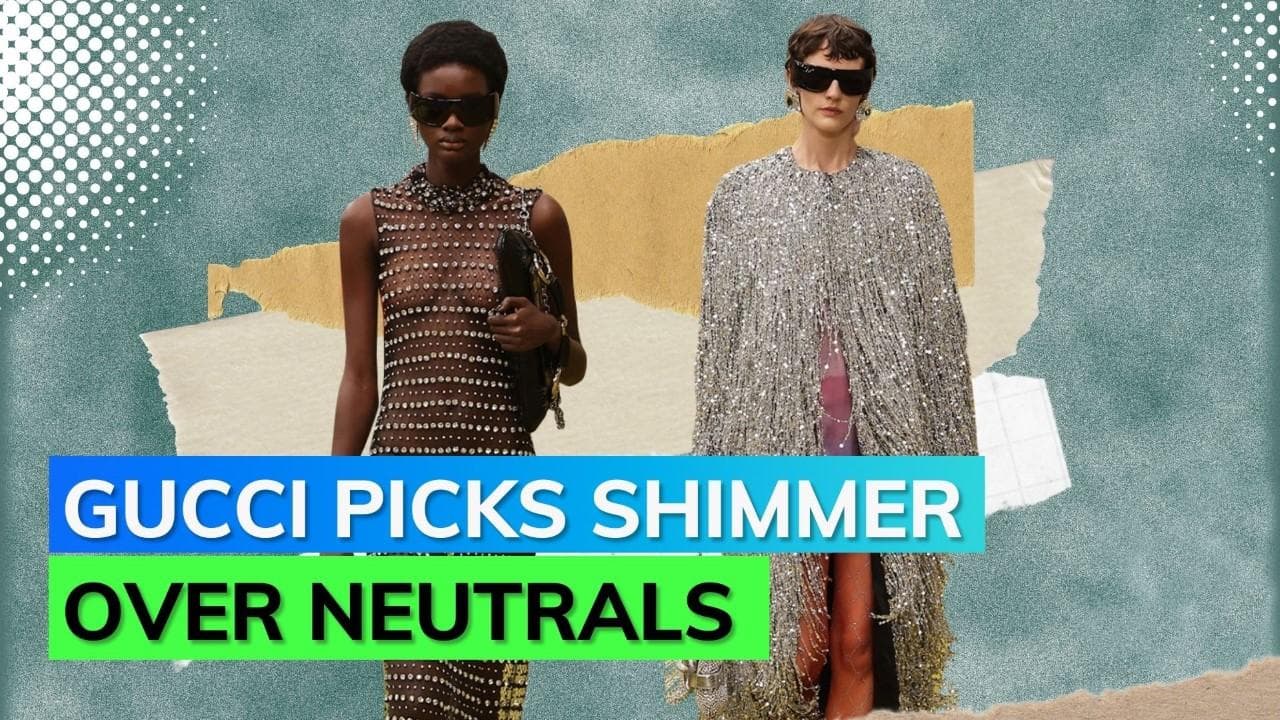 Gucci fall/winter '23 brought crystal encrusted metallic bra, faux furs and a whole new vision