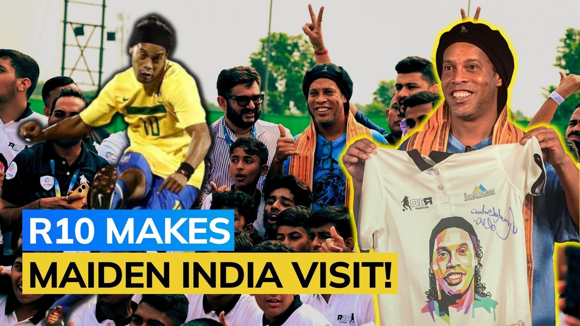 Watch: Brazilian football legend Ronaldinho visits Kolkata in India