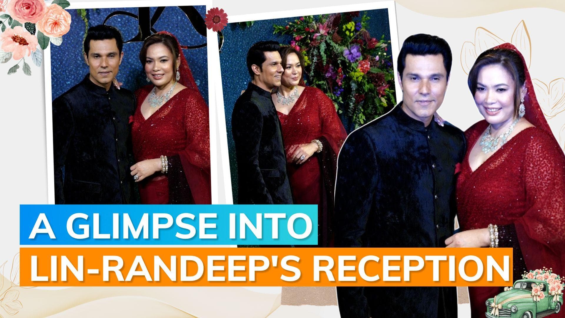 Randeep Hooda and LIn Laishram throw reception party, new bride dazzles in red dress: Watch
