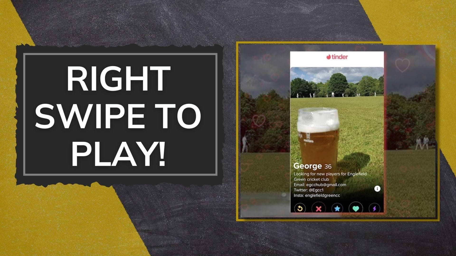 Cricket Club in UK creates Tinder profile to recruit cricketers