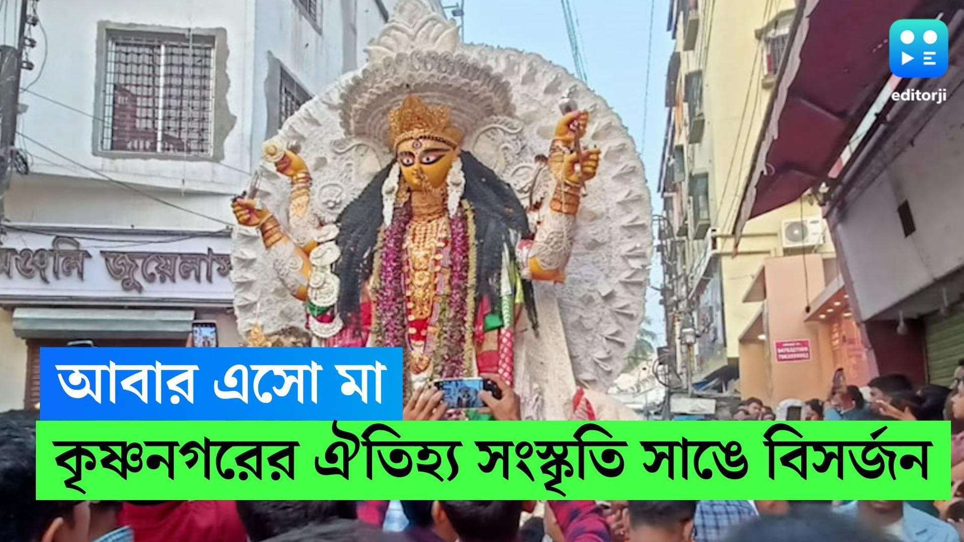 Jagadhatri Puja 2022: কৃষ্ণনগরের ঐতিহ্য সংস্কৃতি সাঙে বিসর্জন, ভাসান দেখতে রাস্তায় রাতজাগা মানুষের ঢল