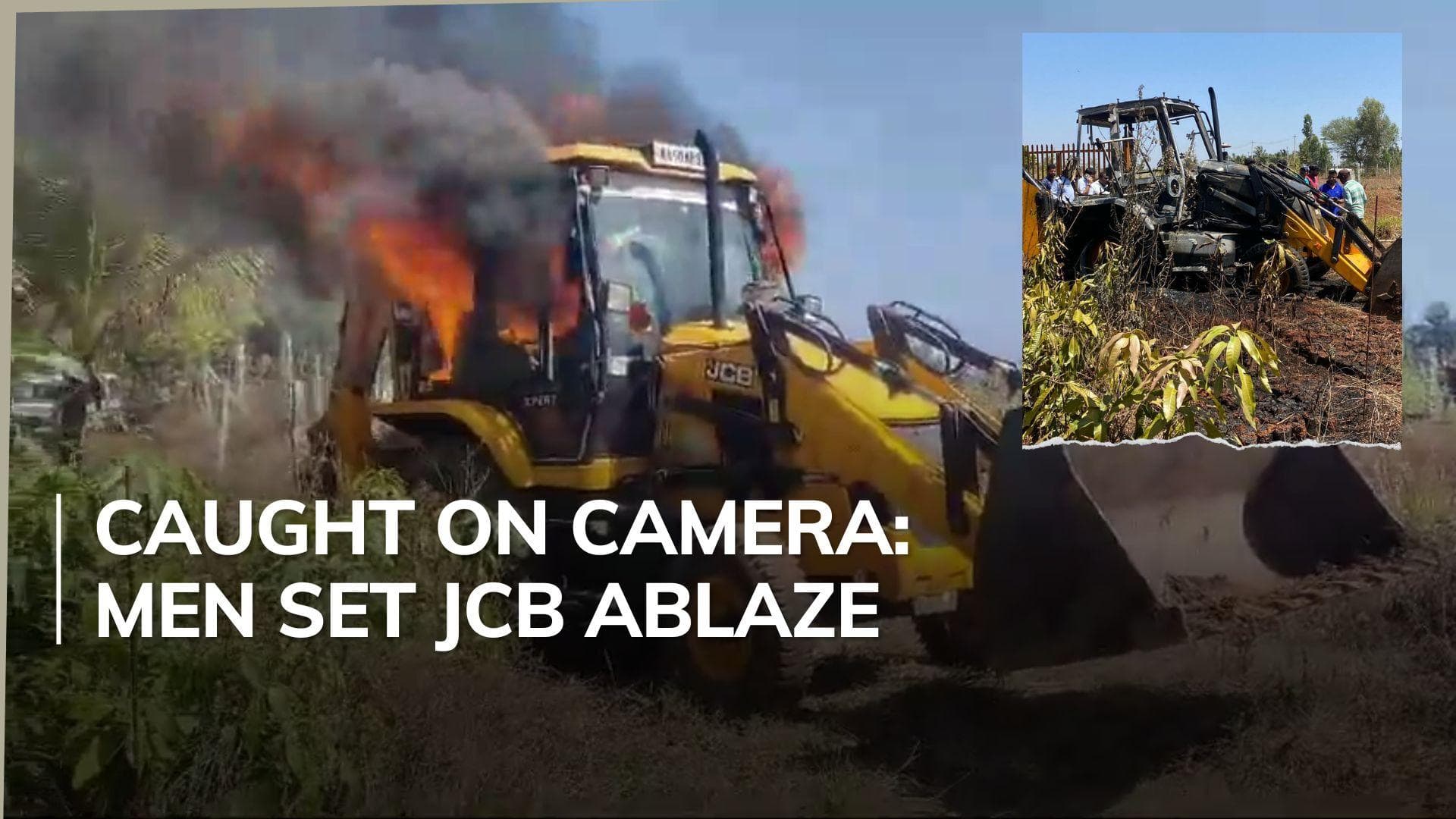 Watch: father, son set JCB on fire during demolition drive in Bengaluru