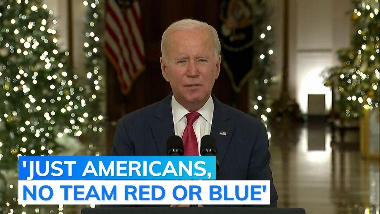 Watch: Joe Biden's 'undivided' message for fellow Americans this Christmas