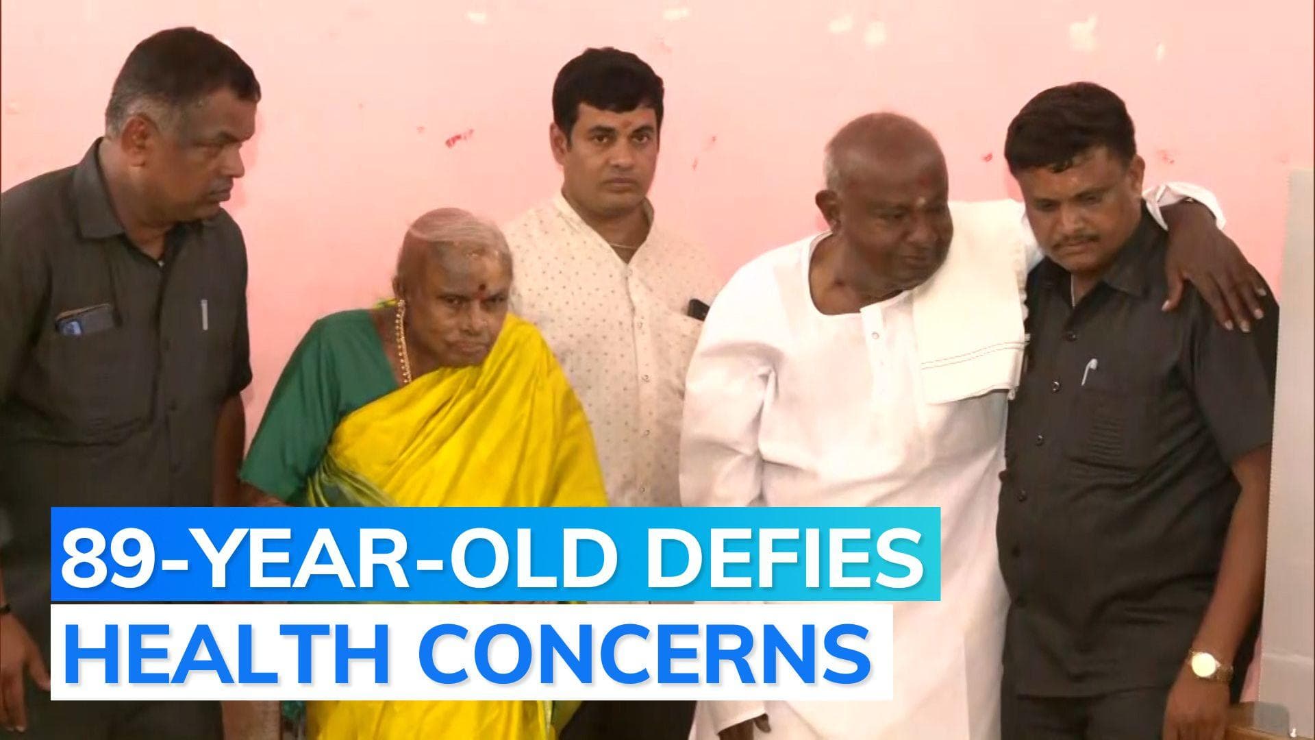 Watch: former PM HD Devegowda casts his vote for Karnataka election