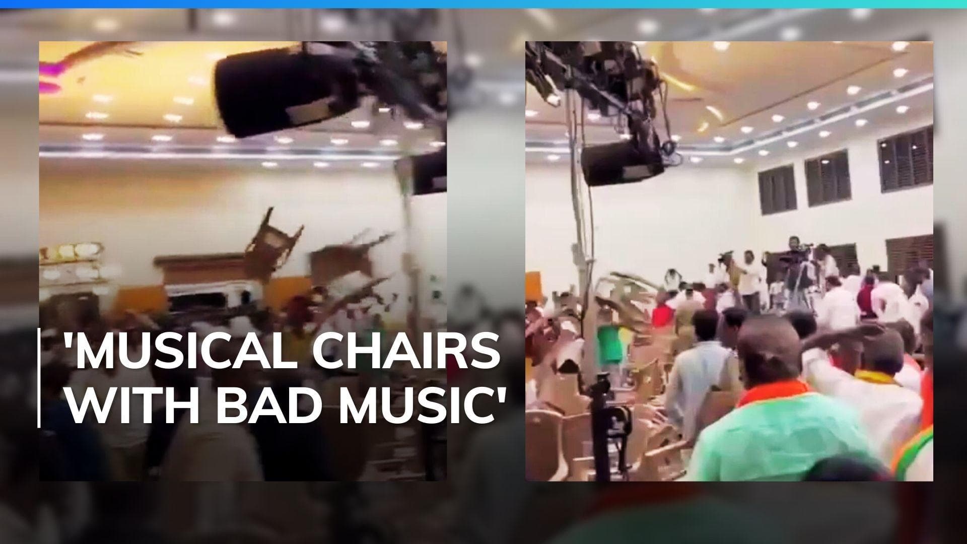 Video shows political party workers hurling chairs during a debate in TN