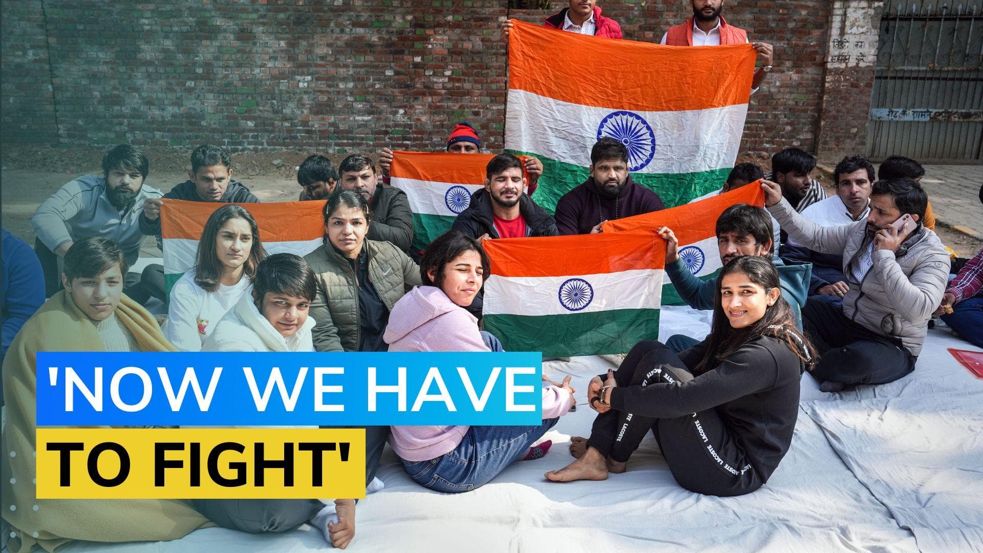 Bajrang Punia, Sakshi Malik, Vinesh Phogat and others protest against Wrestling Federation of India