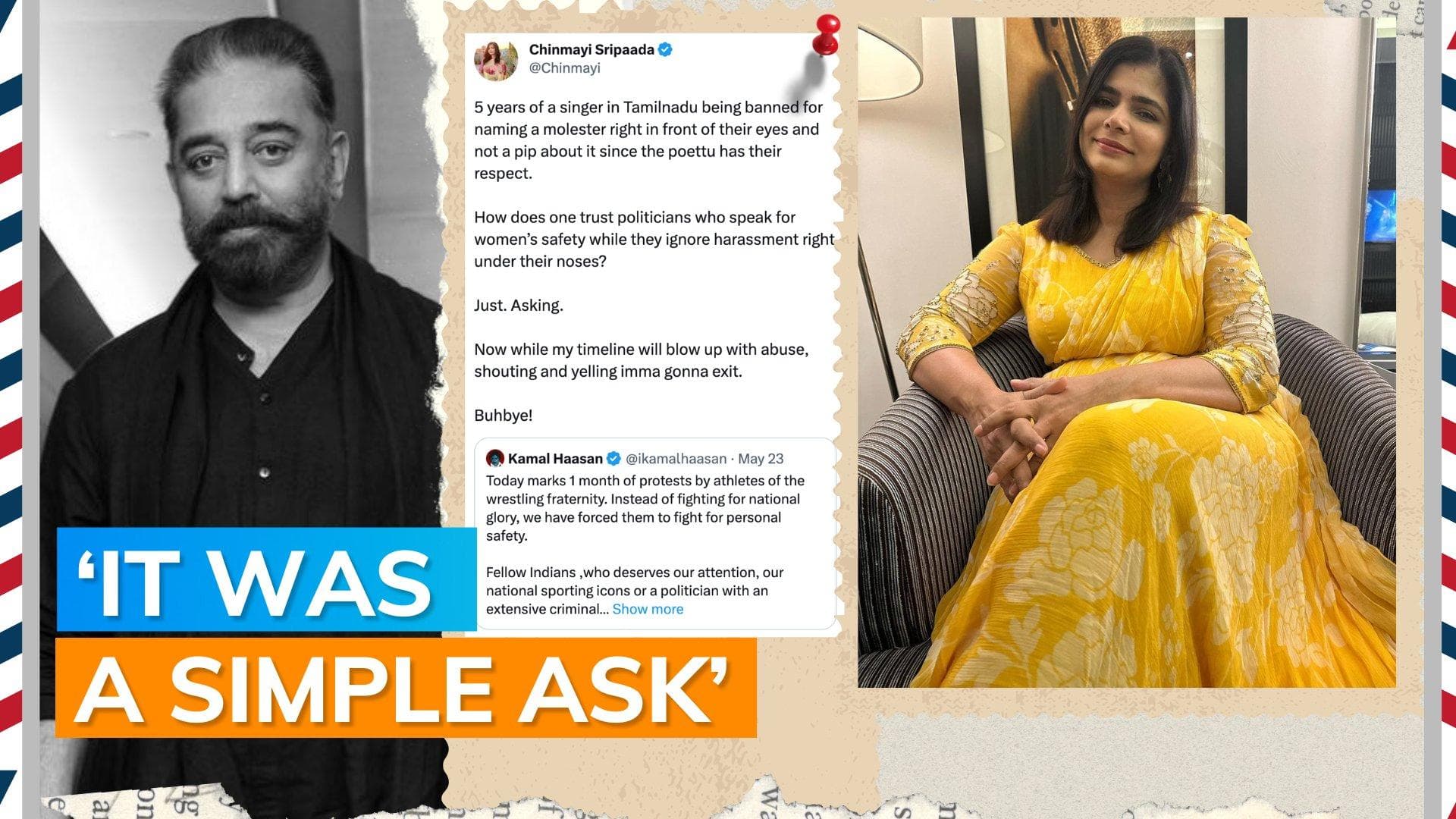 Chinmayi Sripaada criticises Kamal Haasan for silence over her Me Too allegations: ‘How does one trust…’