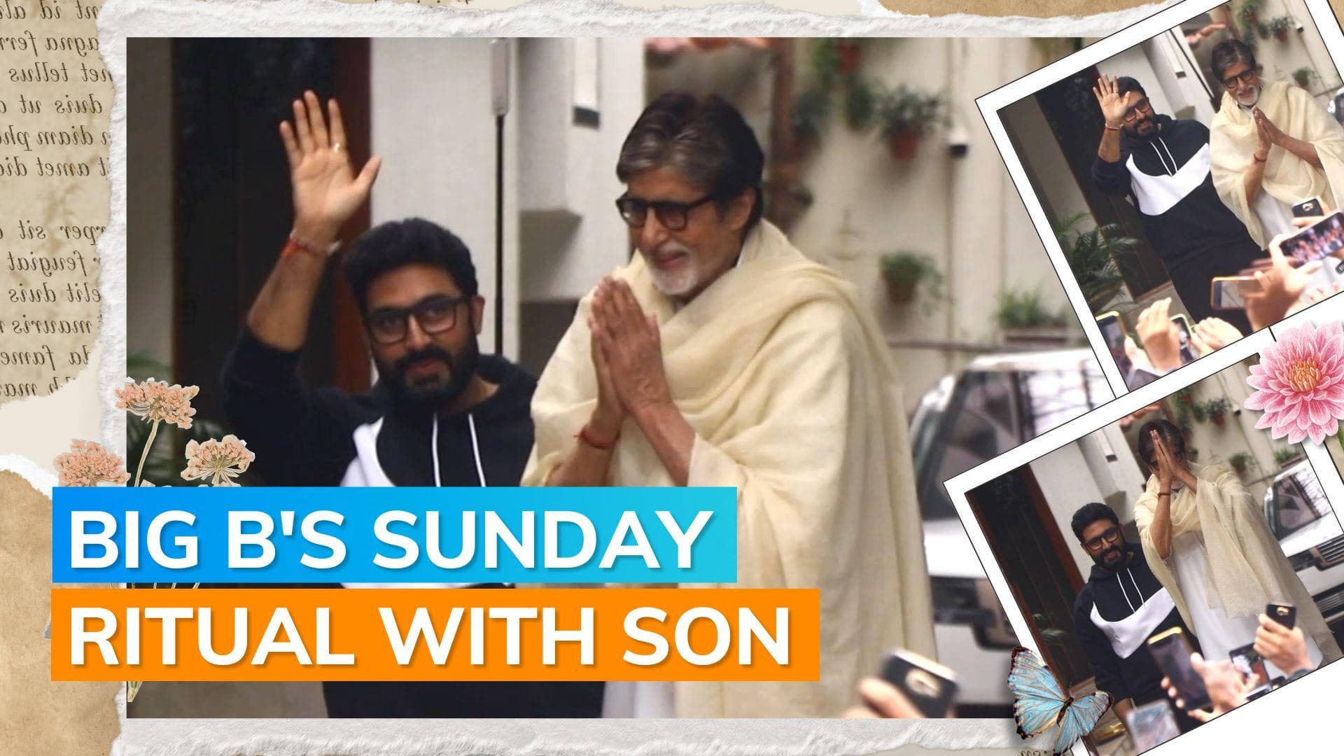 Abhishek Bachchan joins dad Amitabh Bachchan on Sunday meet and greet with fans | watch