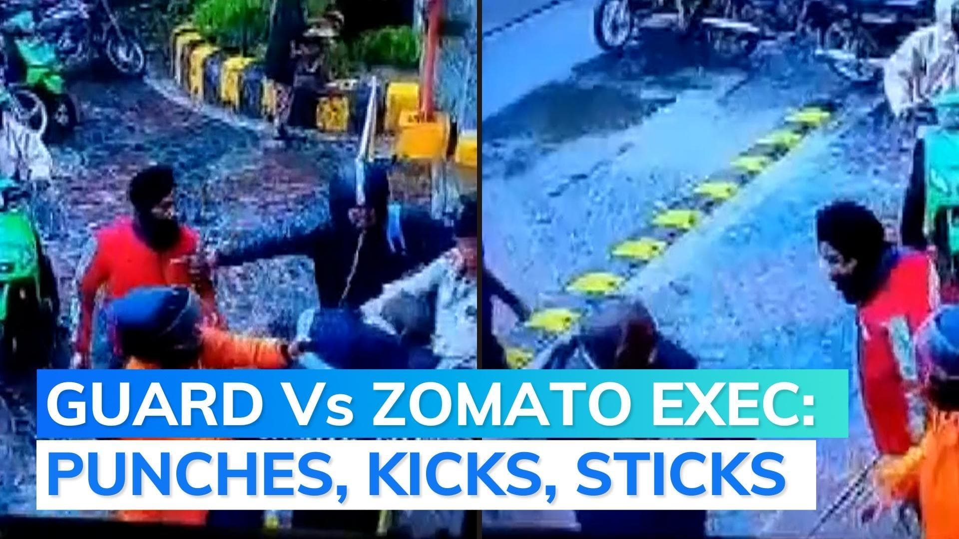 Fight on cam: Zomato delivery exec, security guard come to blows at Noida housing society; both arrested