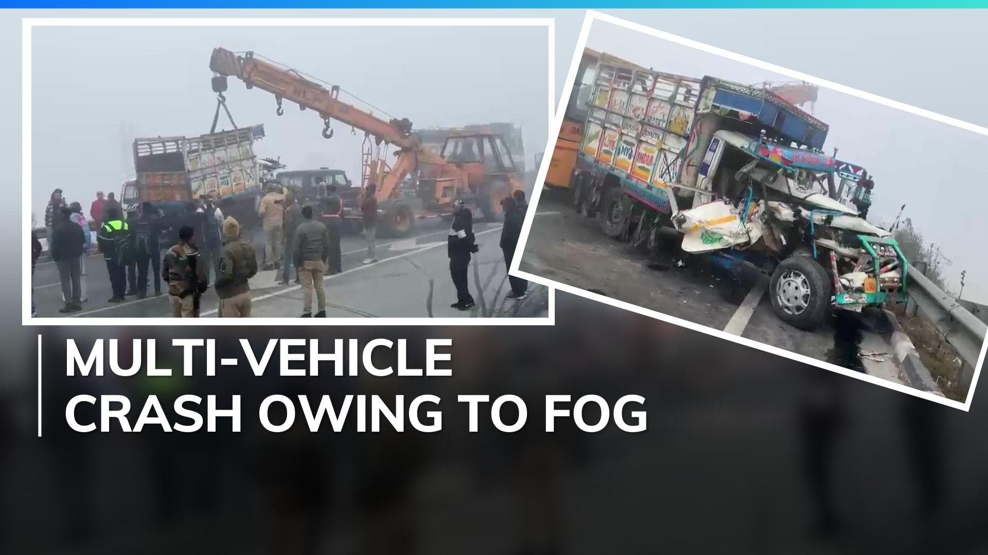Multiple vehicles collide due to zero visibility on Delhi-Lucknow highway | Watch