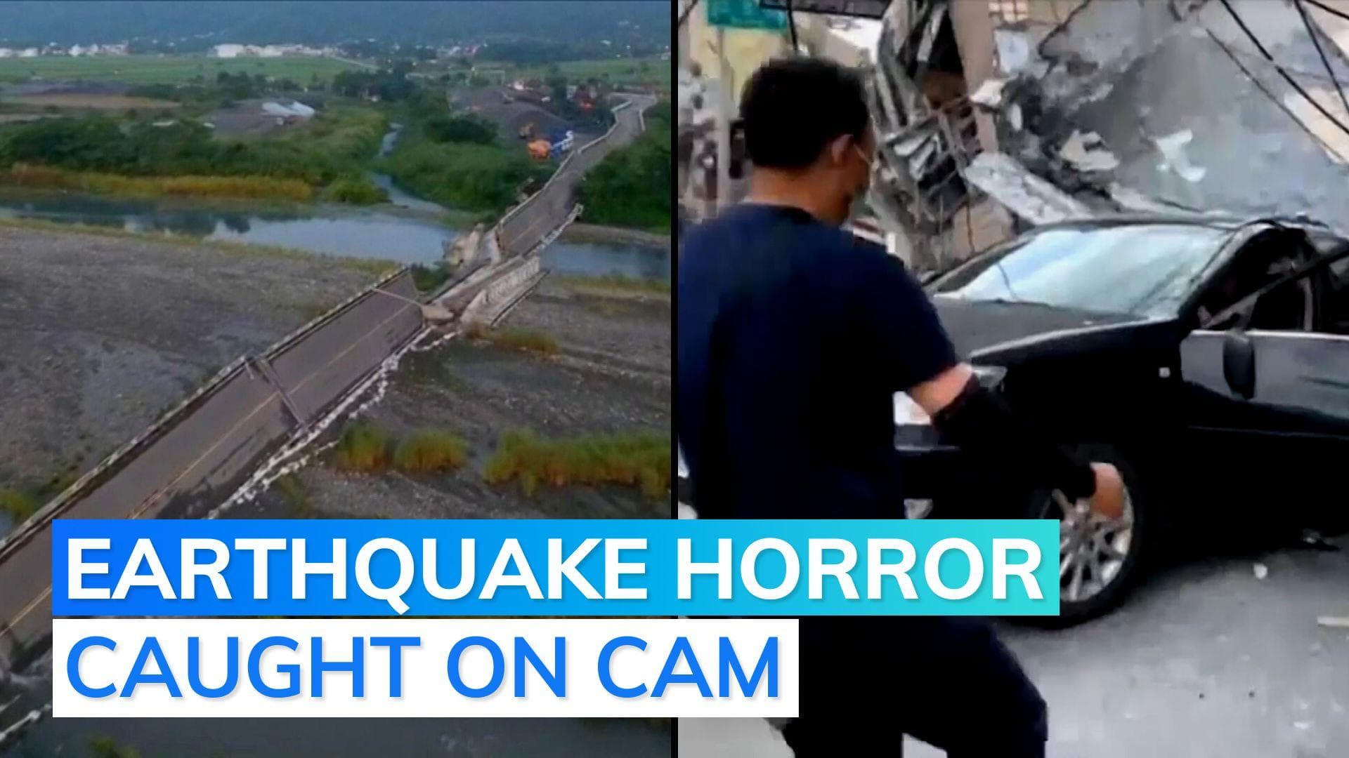 Watch: spine-chilling moments of Taiwan earthquake and its aftermath