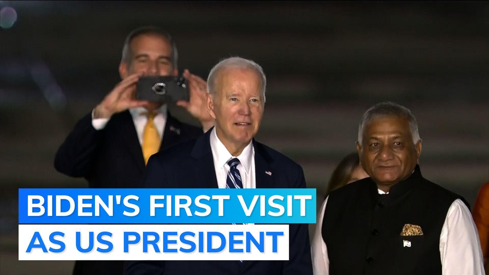 Watch: US President Joe Biden lands in Delhi for G20 summit